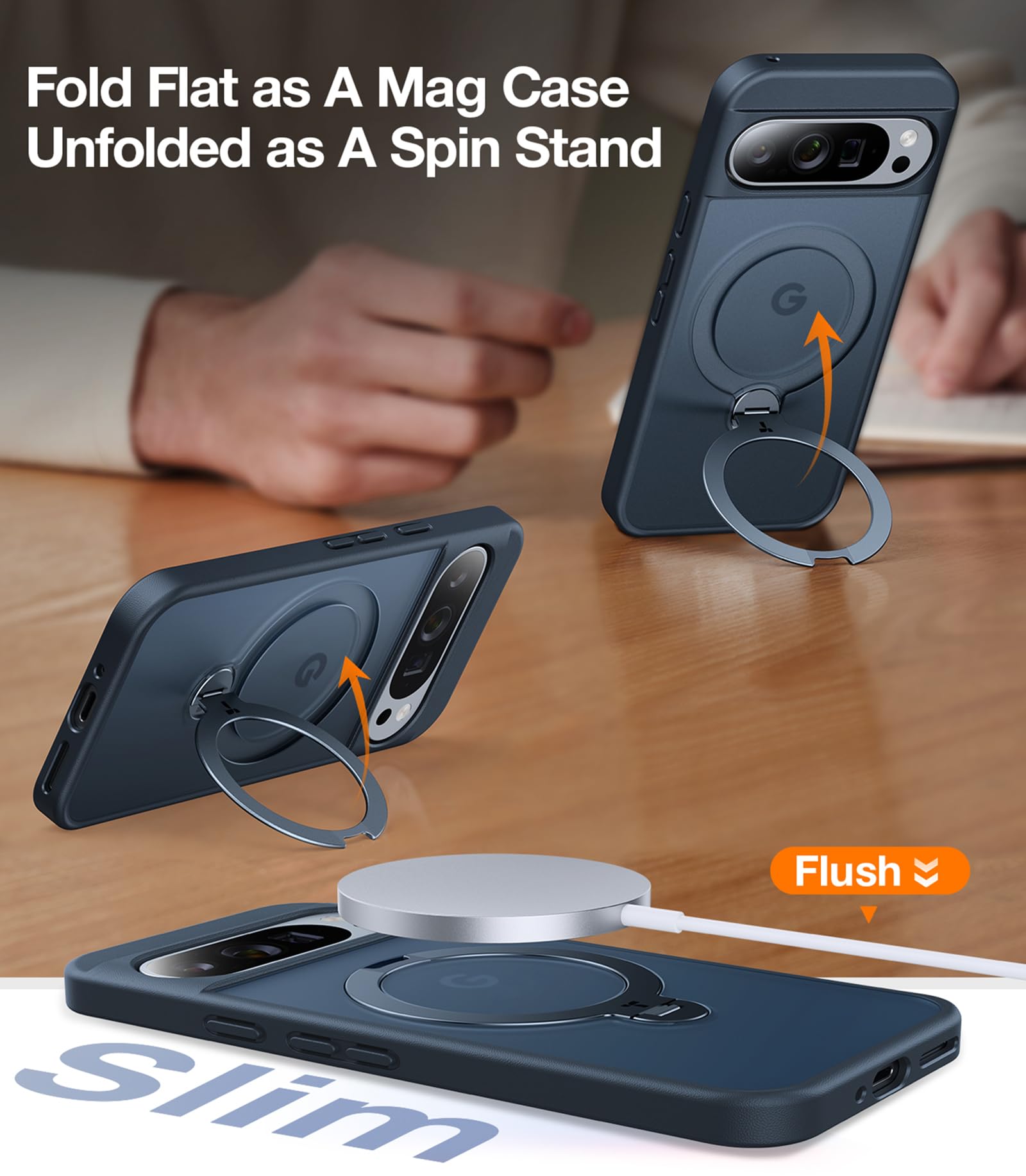Foto 4 pulgar | Funda Para Teléfono Torras 360° Spin Magnetic Stand Google Pixel 9 Pro - Venta Internacional.