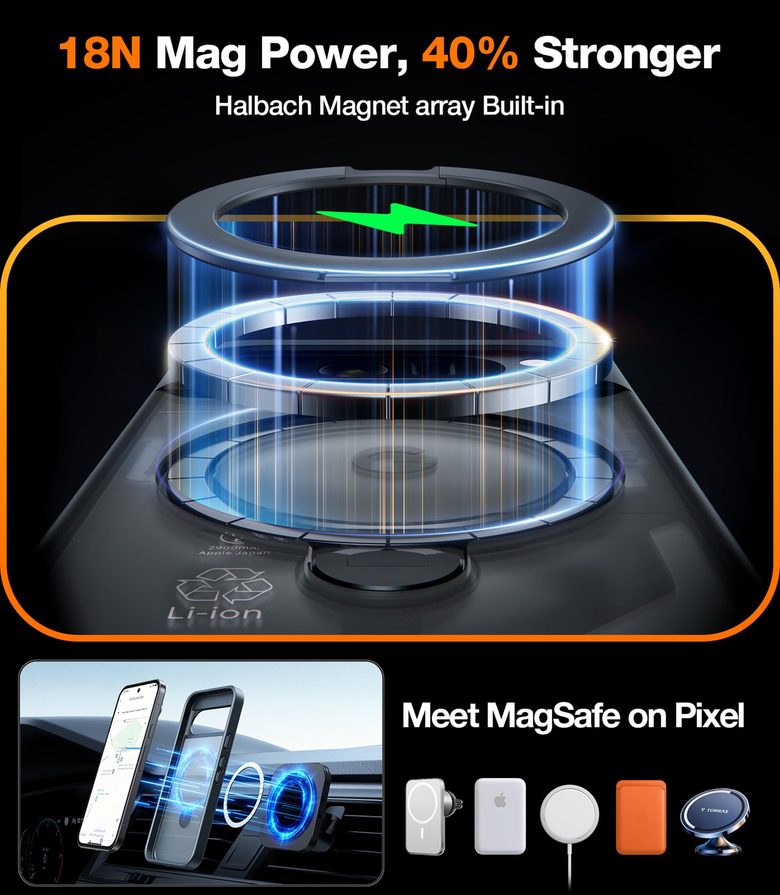 Foto 5 pulgar | Funda Para Teléfono Torras 360° Spin Magnetic Stand Google Pixel 9 Pro - Venta Internacional.
