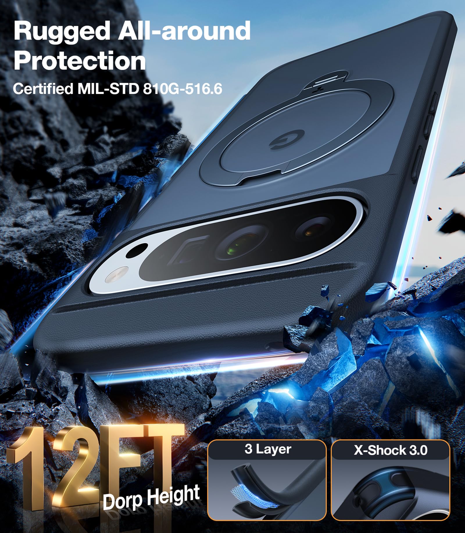 Foto 6 pulgar | Funda Para Teléfono Torras 360° Spin Magnetic Stand Google Pixel 9 Pro - Venta Internacional.