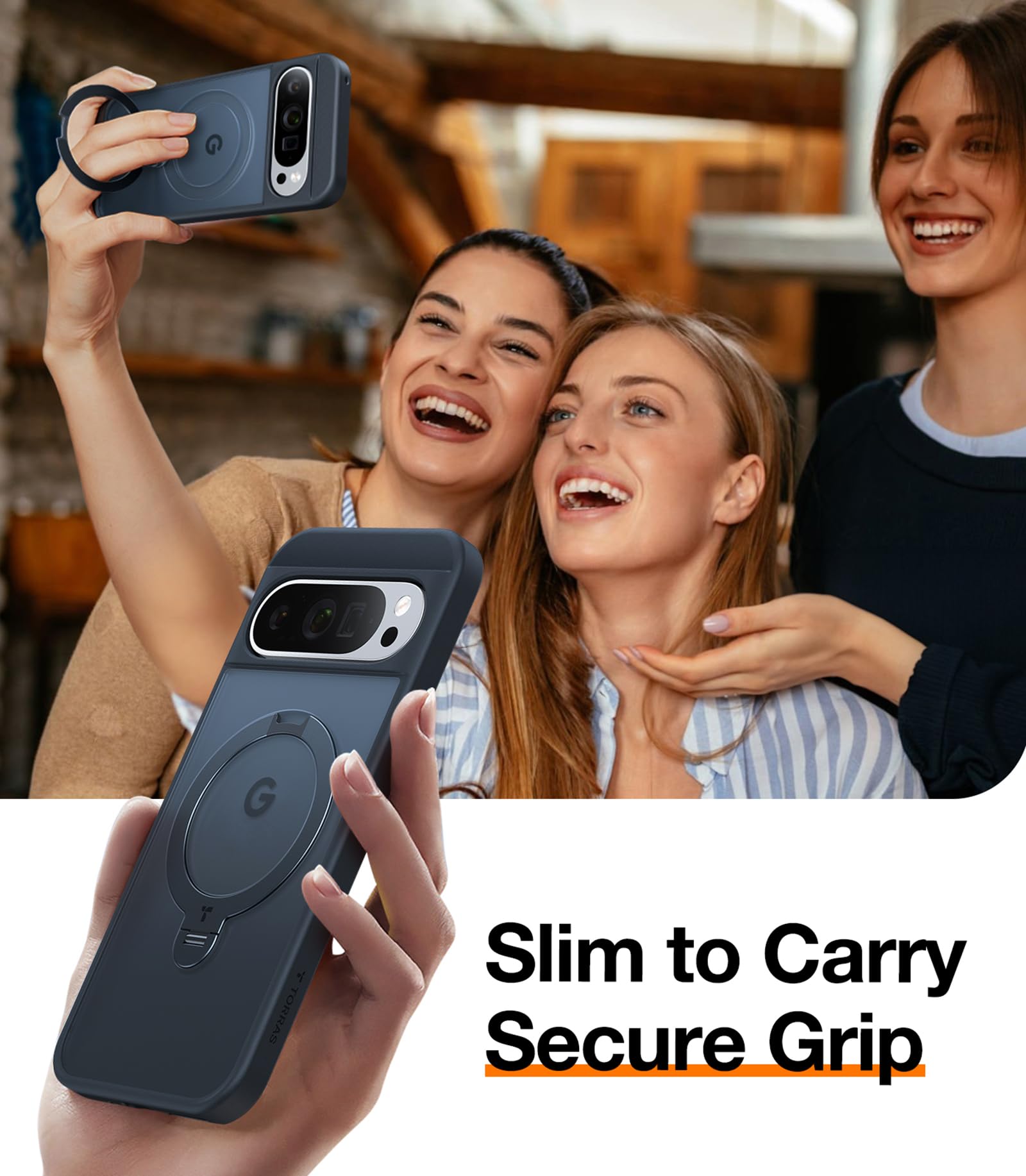 Foto 8 pulgar | Funda Para Teléfono Torras 360° Spin Magnetic Stand Google Pixel 9 Pro - Venta Internacional.