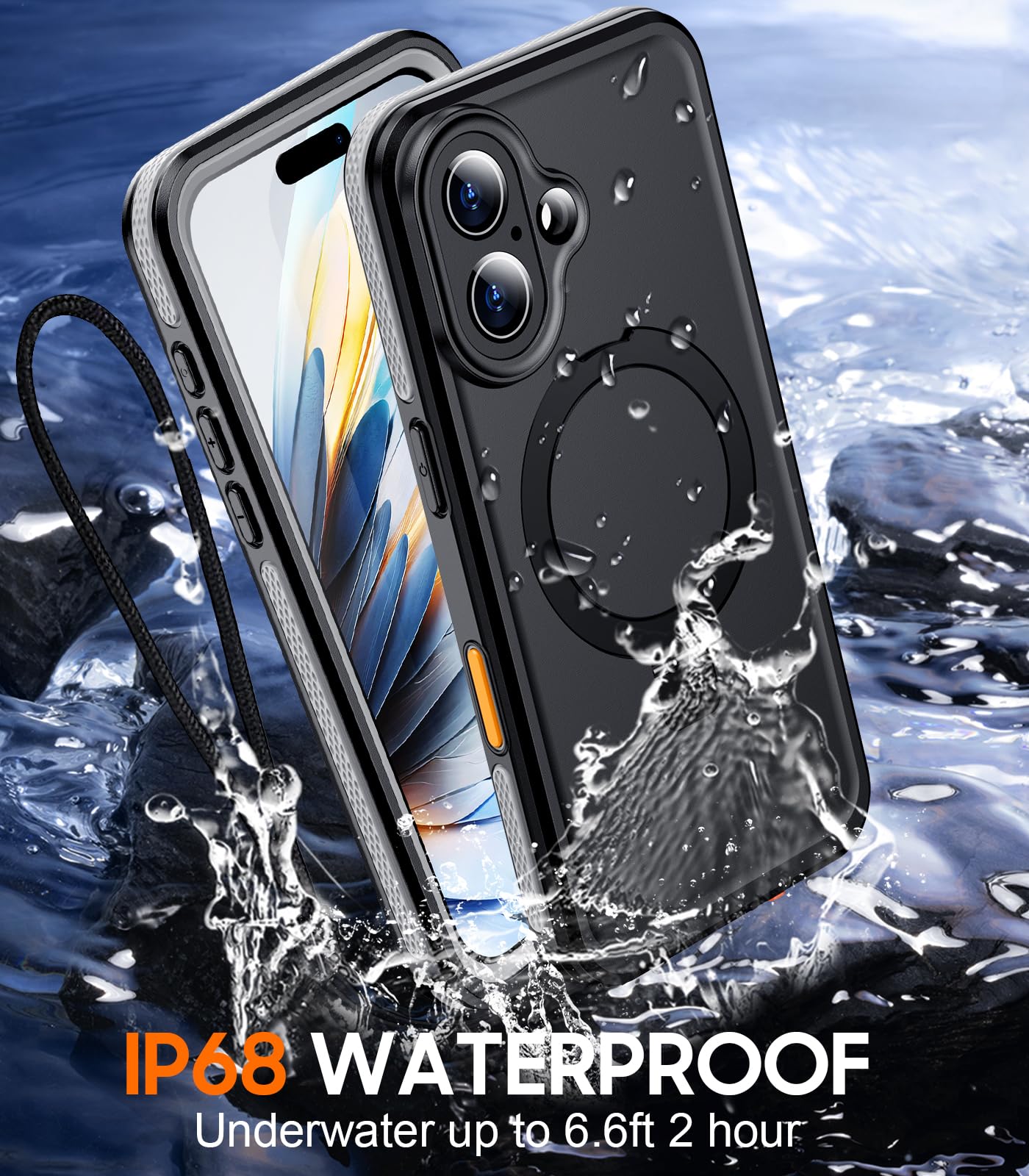 Foto 4 pulgar | Funda De Teléfono Temdan Magnética Impermeable Para Iphone 16 De 6.1 Pulgadas - Venta Internacional.