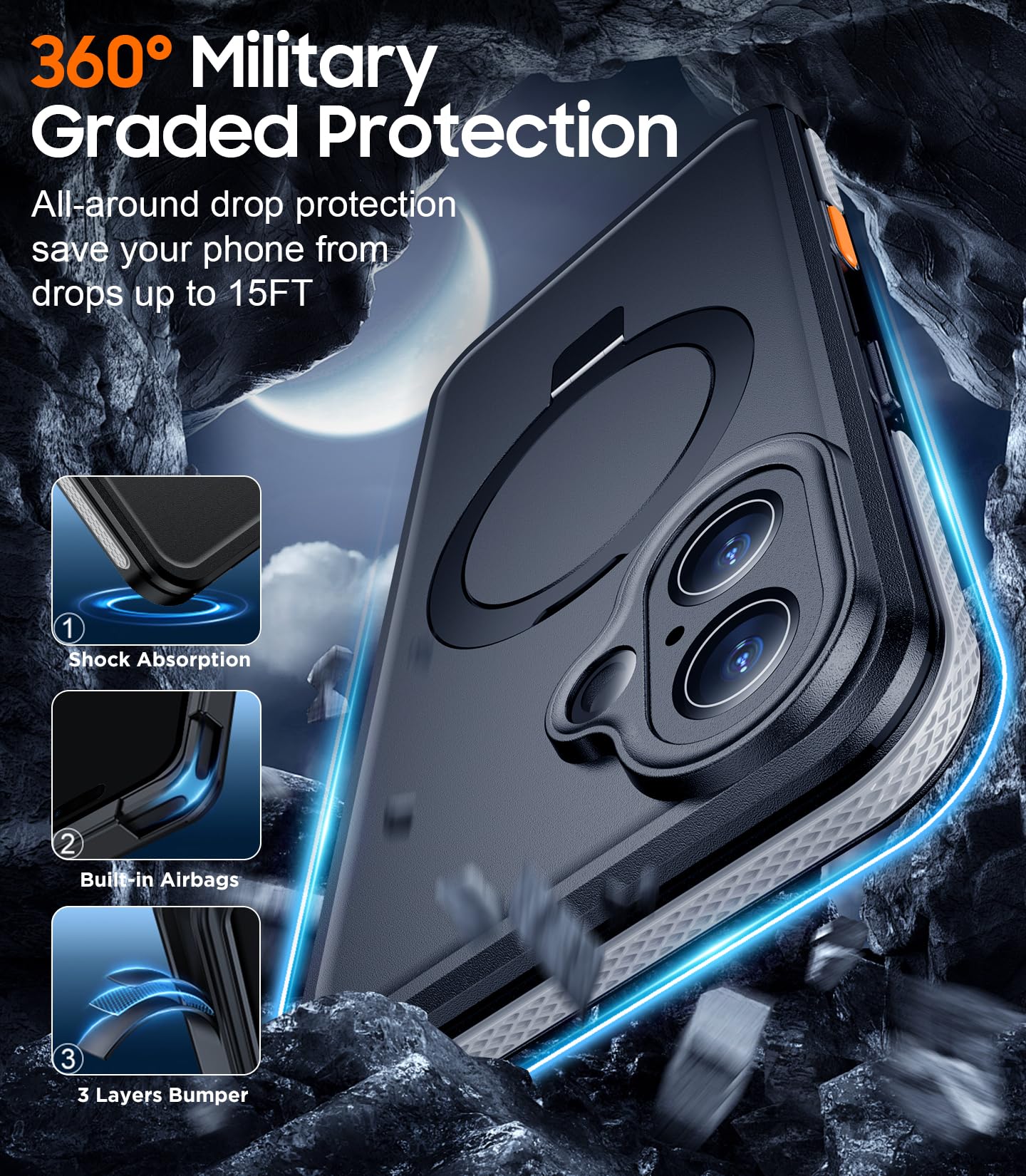 Foto 4 | Funda De Teléfono Temdan Magnética Impermeable Para Iphone 16 De 6.1 Pulgadas - Venta Internacional.