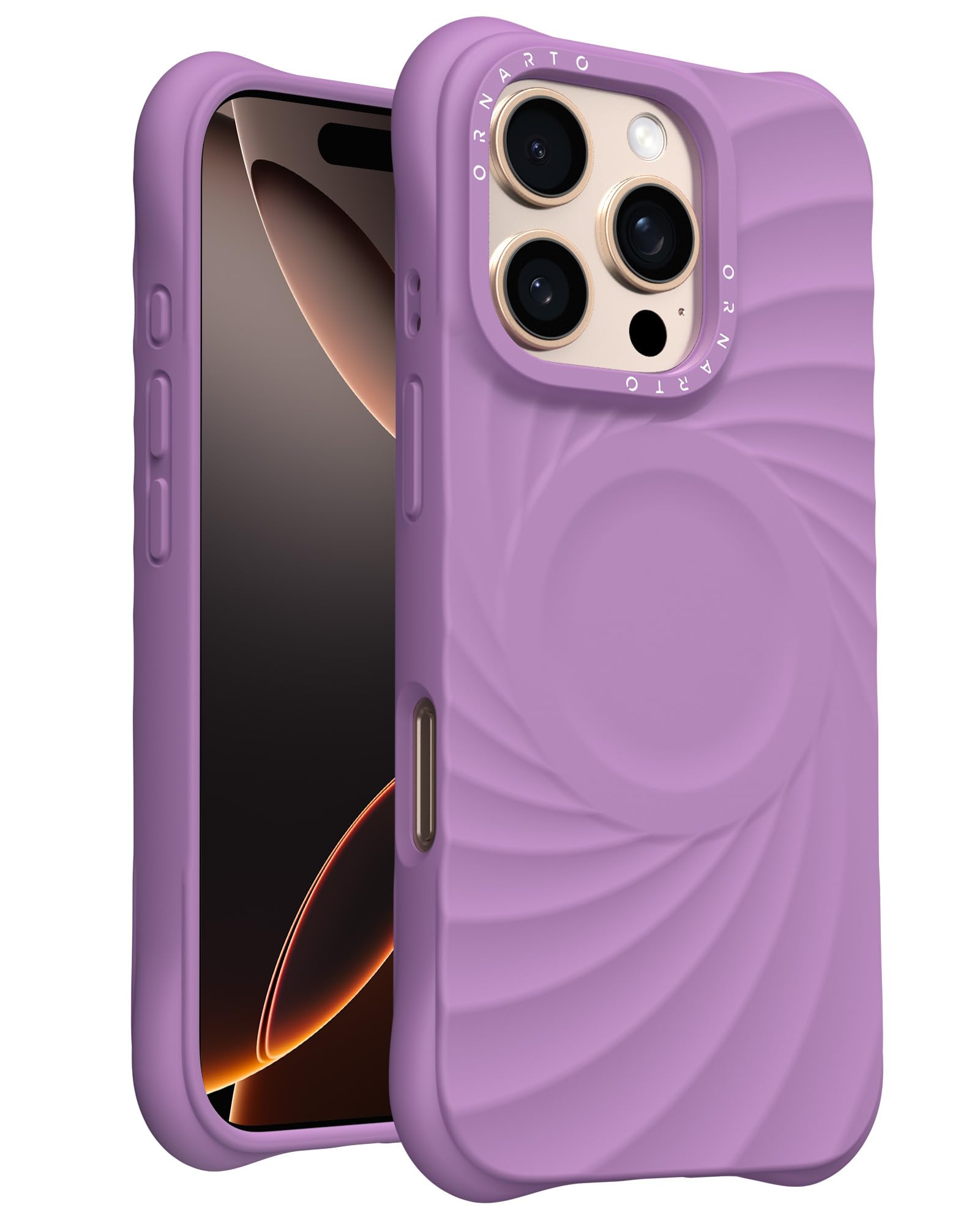 Funda De Teléfono Ornarto Vortuxe Para Iphone 16 Pro Lila Silicone - Venta Internacional.