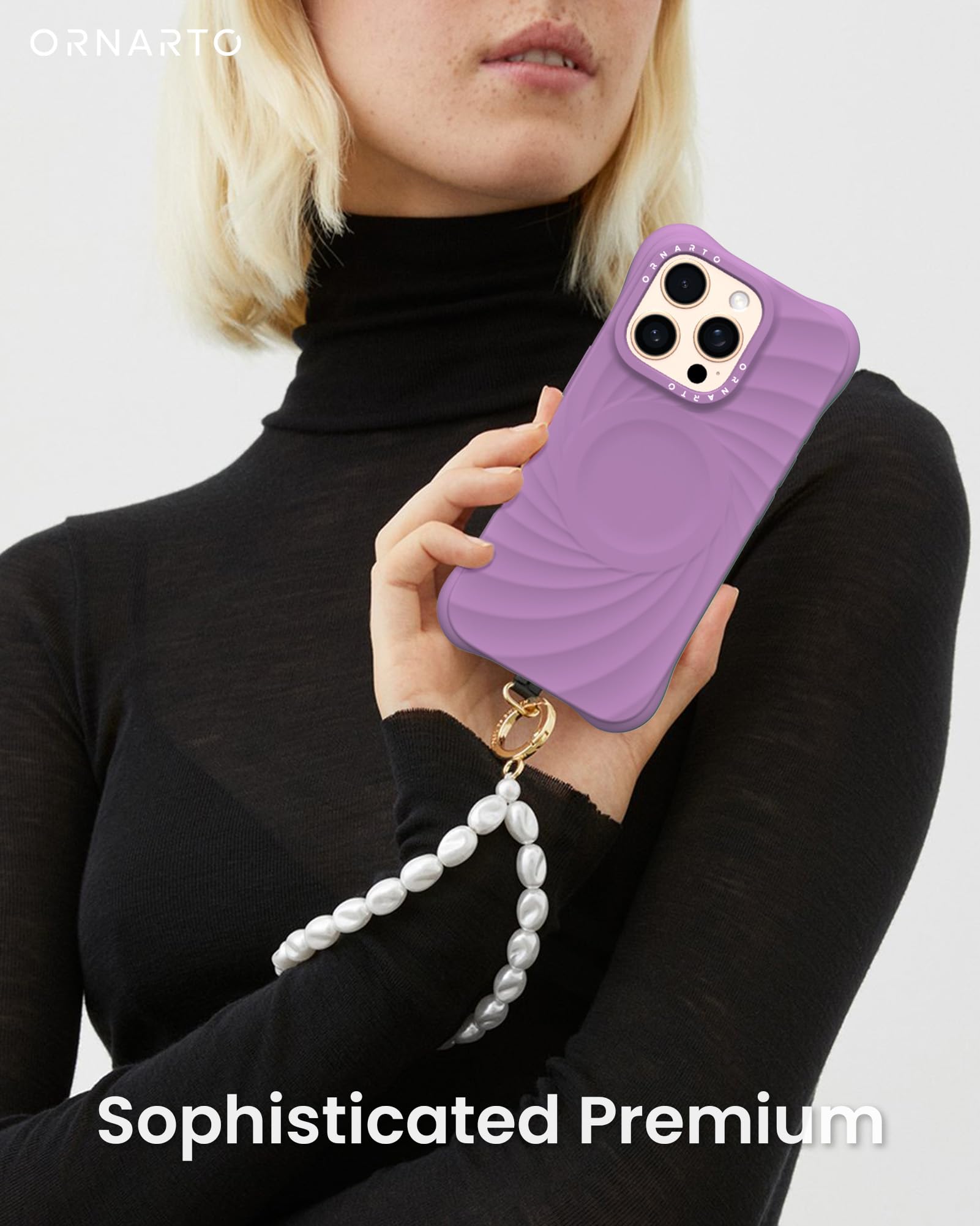 Foto 7 pulgar | Funda De Teléfono Ornarto Vortuxe Para Iphone 16 Pro Lila Silicone - Venta Internacional.