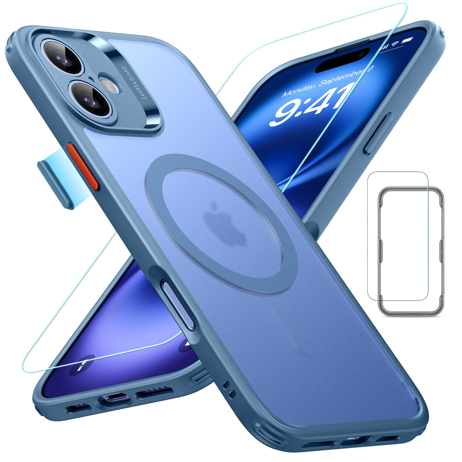 Funda Esr Para Iphone 16 Plus Con Protector De Pantalla, Azul - Venta Internacional.