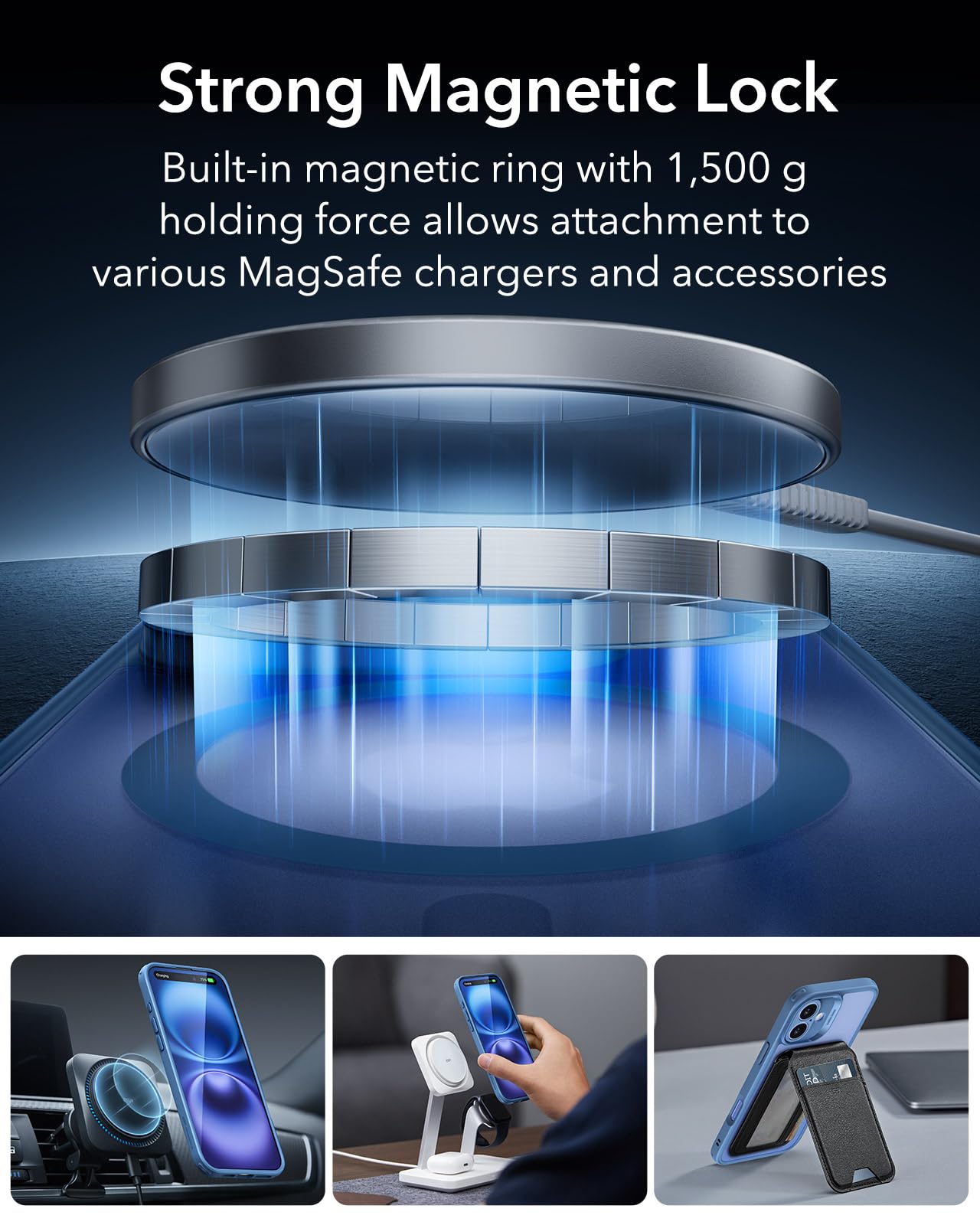 Foto 2 | Funda Esr Para Iphone 16 Plus Con Protector De Pantalla, Azul - Venta Internacional.