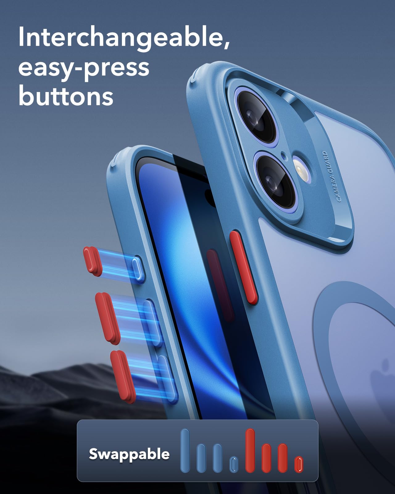 Foto 8 pulgar | Funda Esr Para Iphone 16 Plus Con Protector De Pantalla, Azul - Venta Internacional.