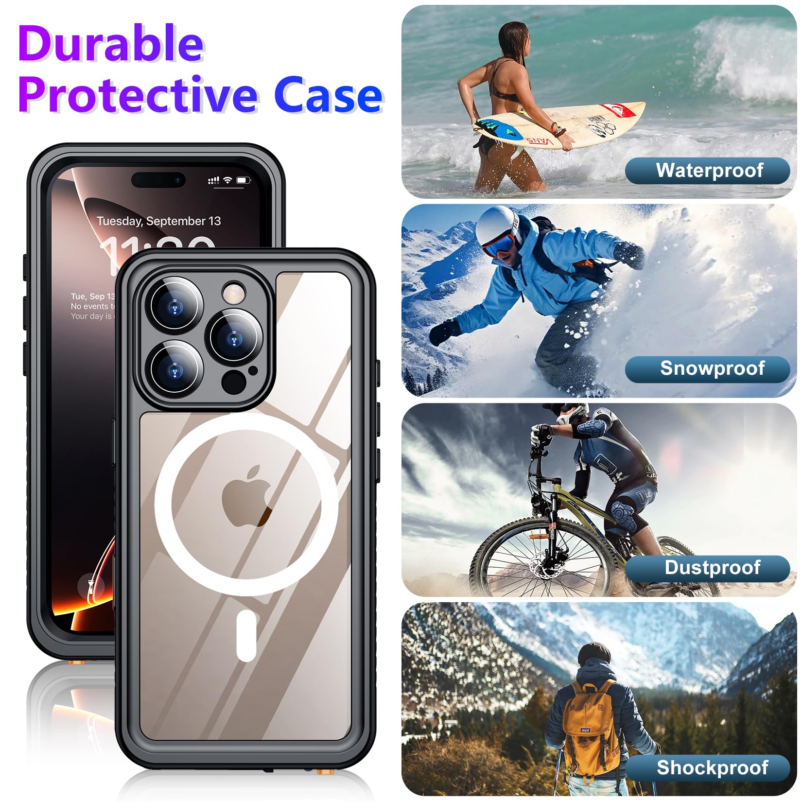 Foto 7 pulgar | Funda Impermeable Temdan Compatible Con Iphone 16 Pro Max - Venta Internacional.