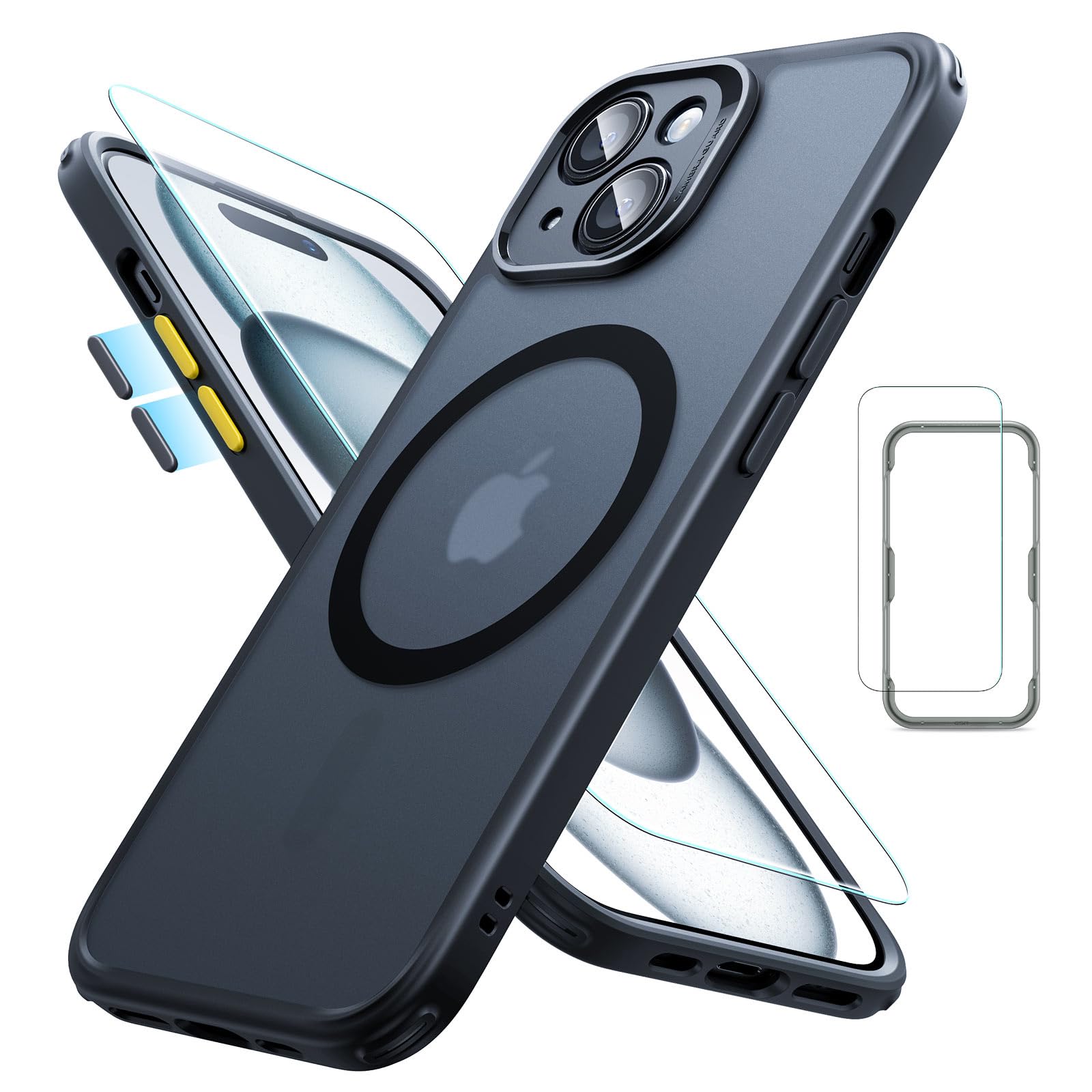 Set De Fundas Esr Para Iphone 15 Translúcidas Mate Con Protector De Pantalla - Venta Internacional.