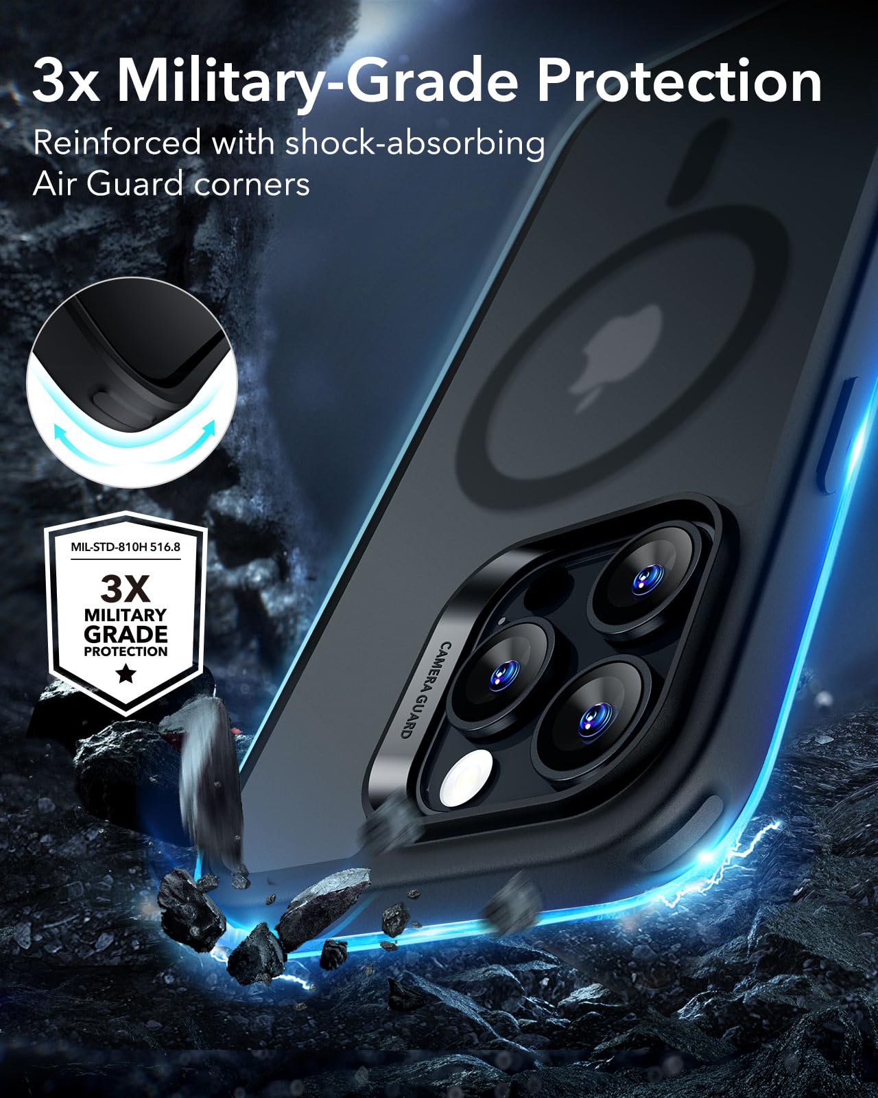 Foto 6 pulgar | Funda De Teléfono Esr Para Iphone 16 Pro Max Con Magsafe Frosted Black - Venta Internacional.