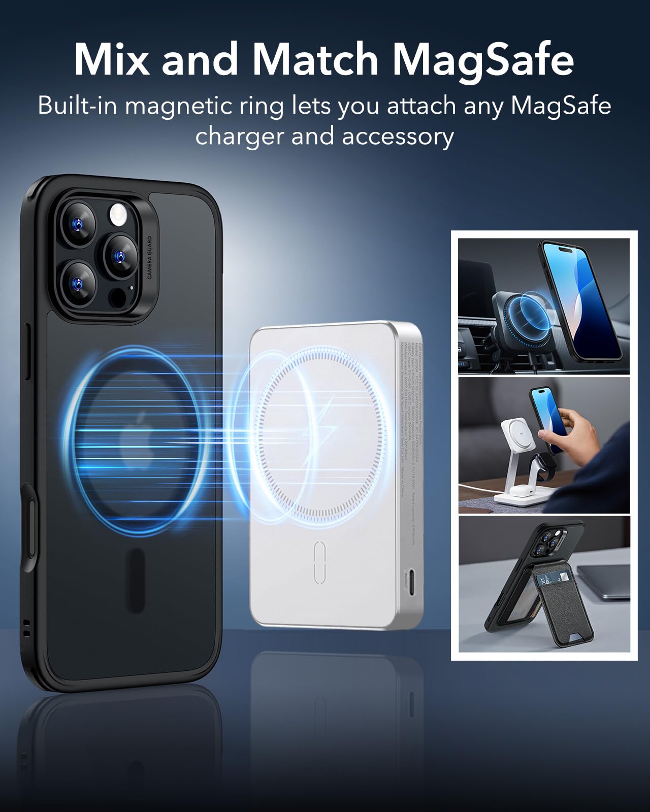 Foto 7 pulgar | Funda De Teléfono Esr Para Iphone 16 Pro Max Con Magsafe Frosted Black - Venta Internacional.