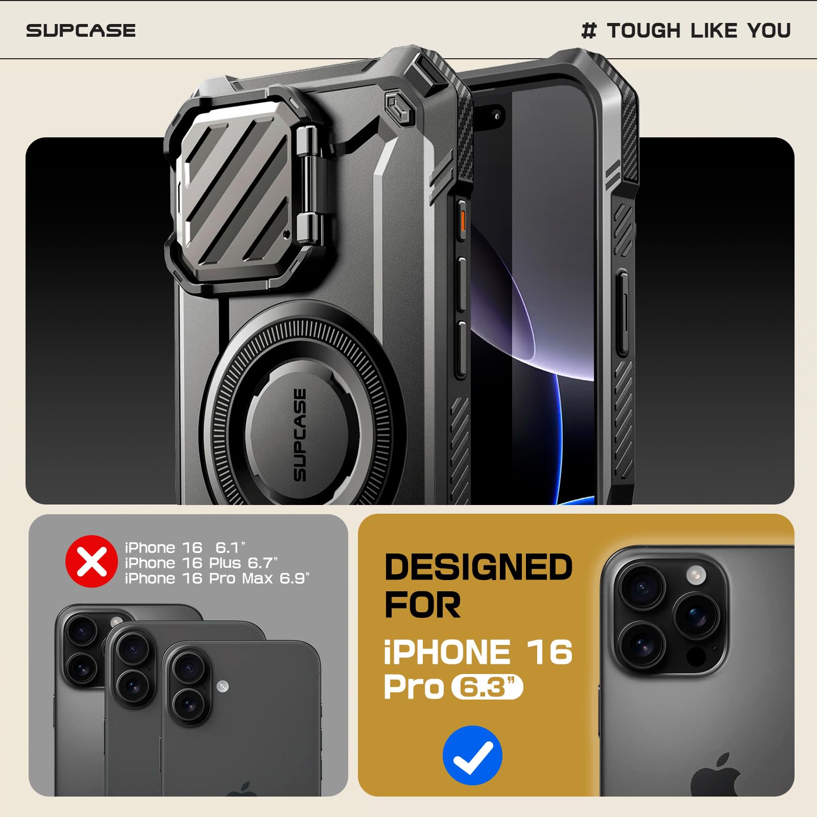Foto 3 pulgar | Funda Para Teléfono Supcase Unicorn Beetle Mag Xt Para Iphone 16 Pro - Venta Internacional.