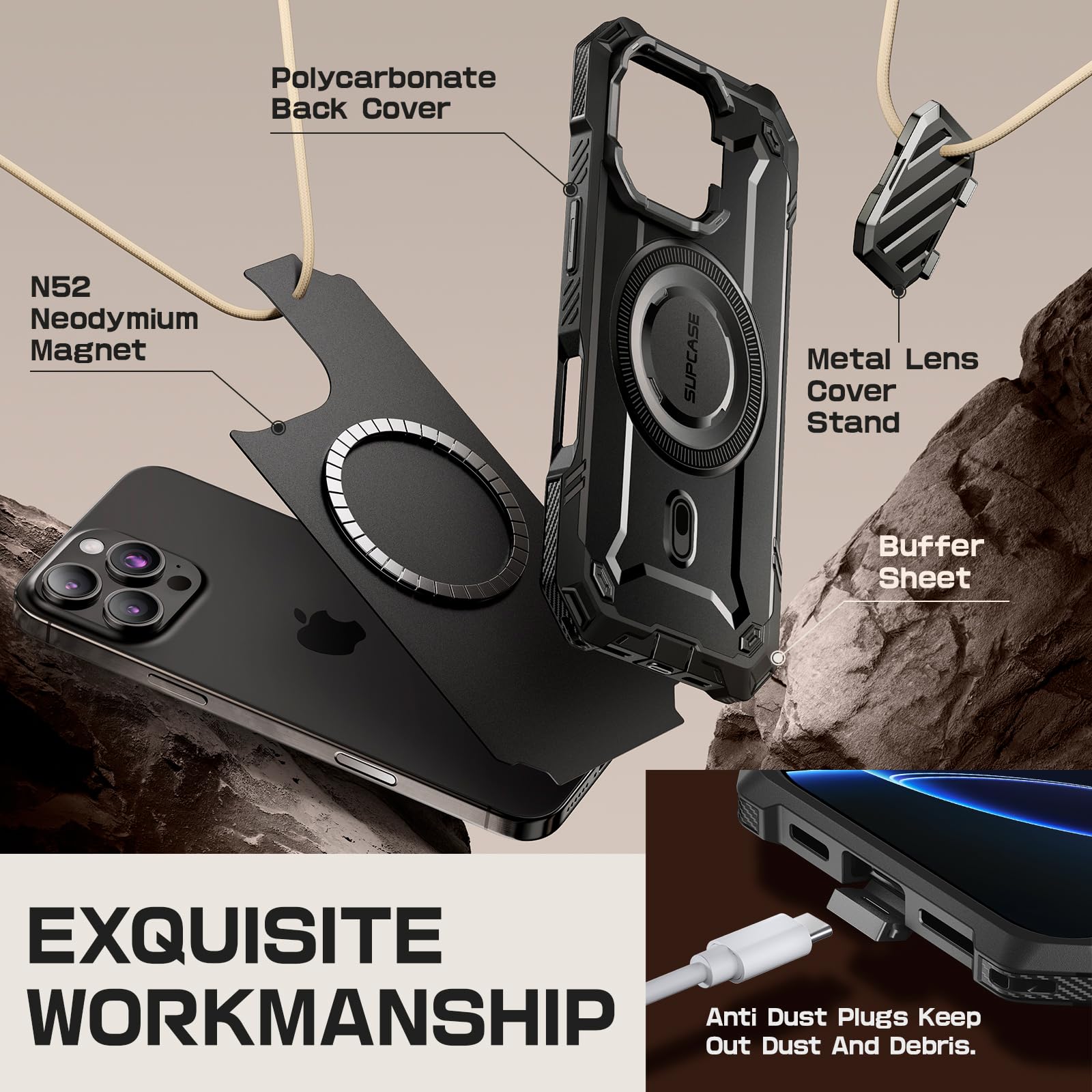 Foto 5 | Funda Para Teléfono Supcase Unicorn Beetle Mag Xt Para Iphone 16 Pro - Venta Internacional.