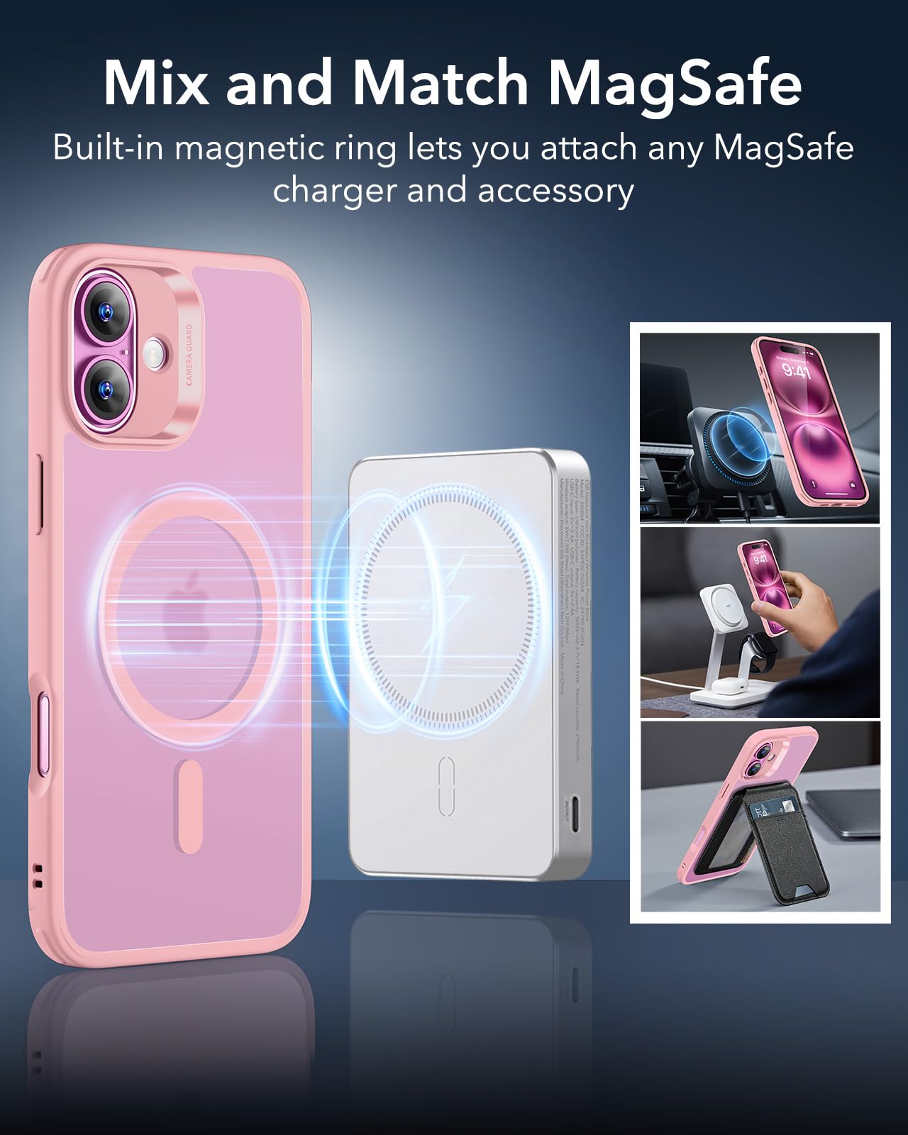 Foto 7 pulgar | Funda Esr Para Iphone 16 Con Magsafe De Grado Militar, Color Rosa - Venta Internacional.