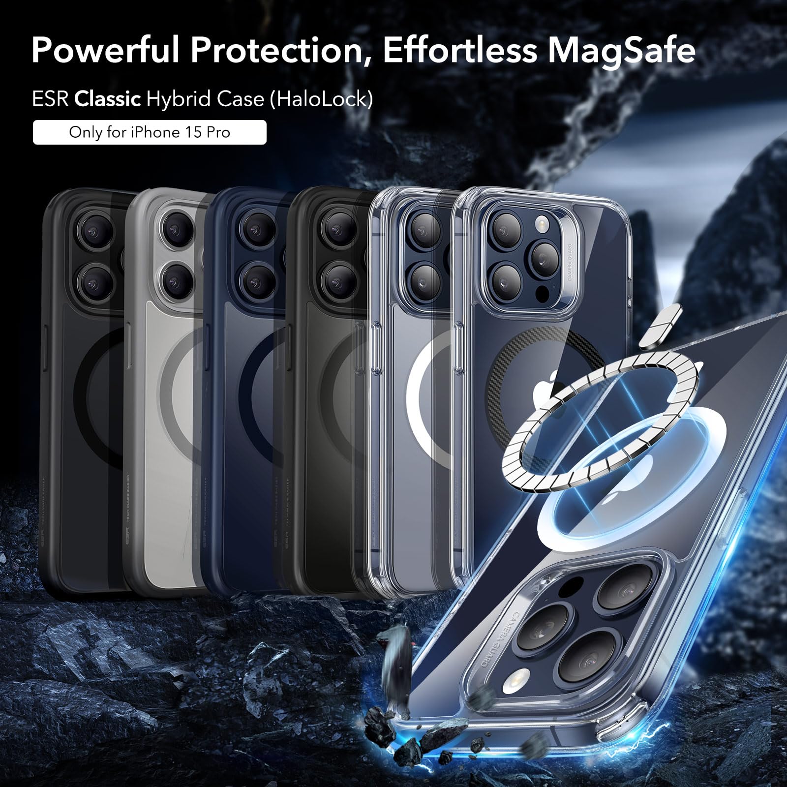Foto 4 pulgar | Funda De Teléfono Esr Para Iphone 15 Pro Con Magsafe, De Grado Militar - Venta Internacional.