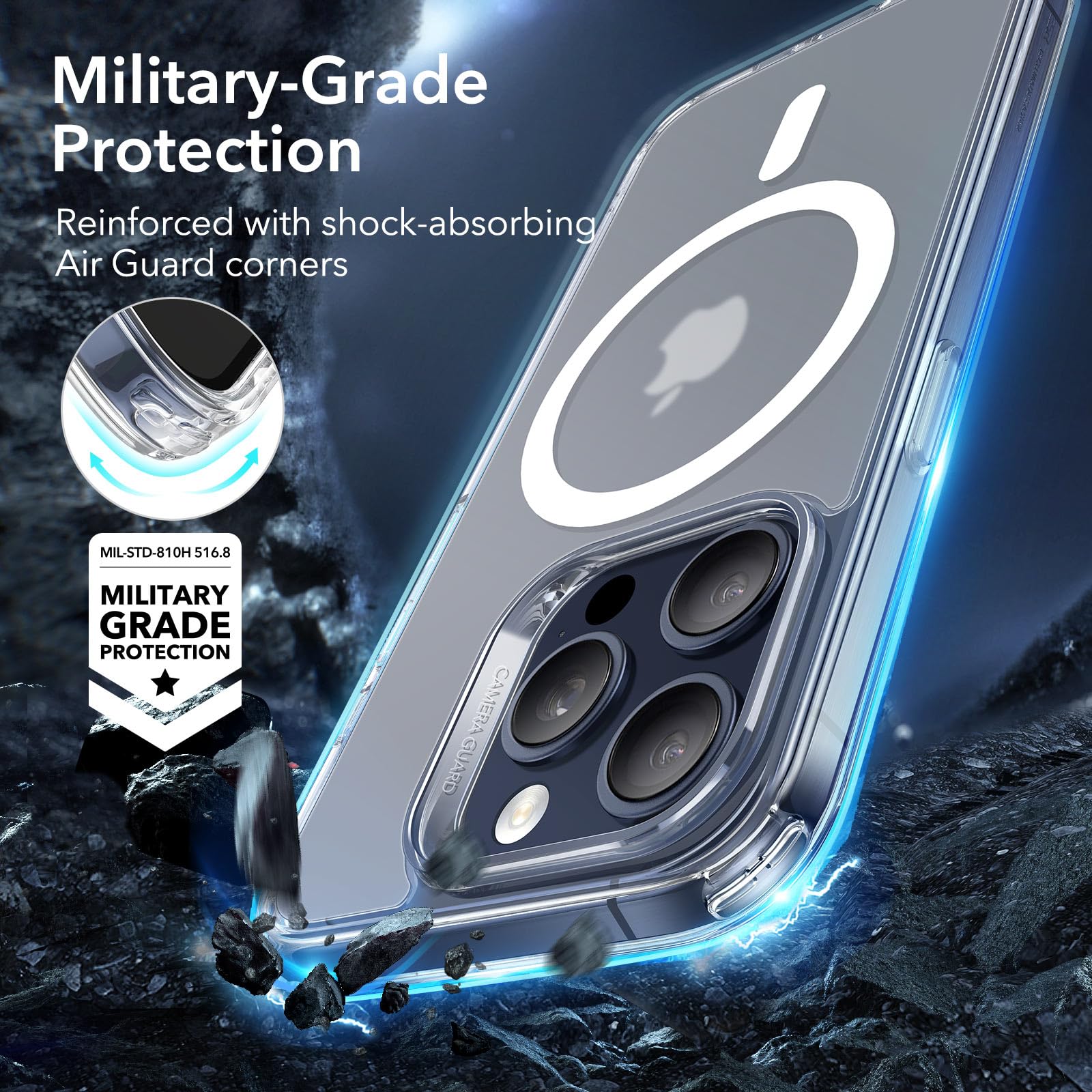 Foto 6 pulgar | Funda De Teléfono Esr Para Iphone 15 Pro Con Magsafe, De Grado Militar - Venta Internacional.