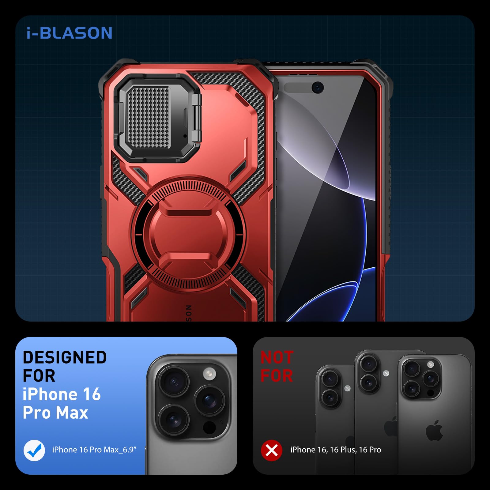 Foto 3 pulgar | Funda De Teléfono I-blason Armorbox Para Iphone 16 Pro Max Con Magsafe - Venta Internacional.