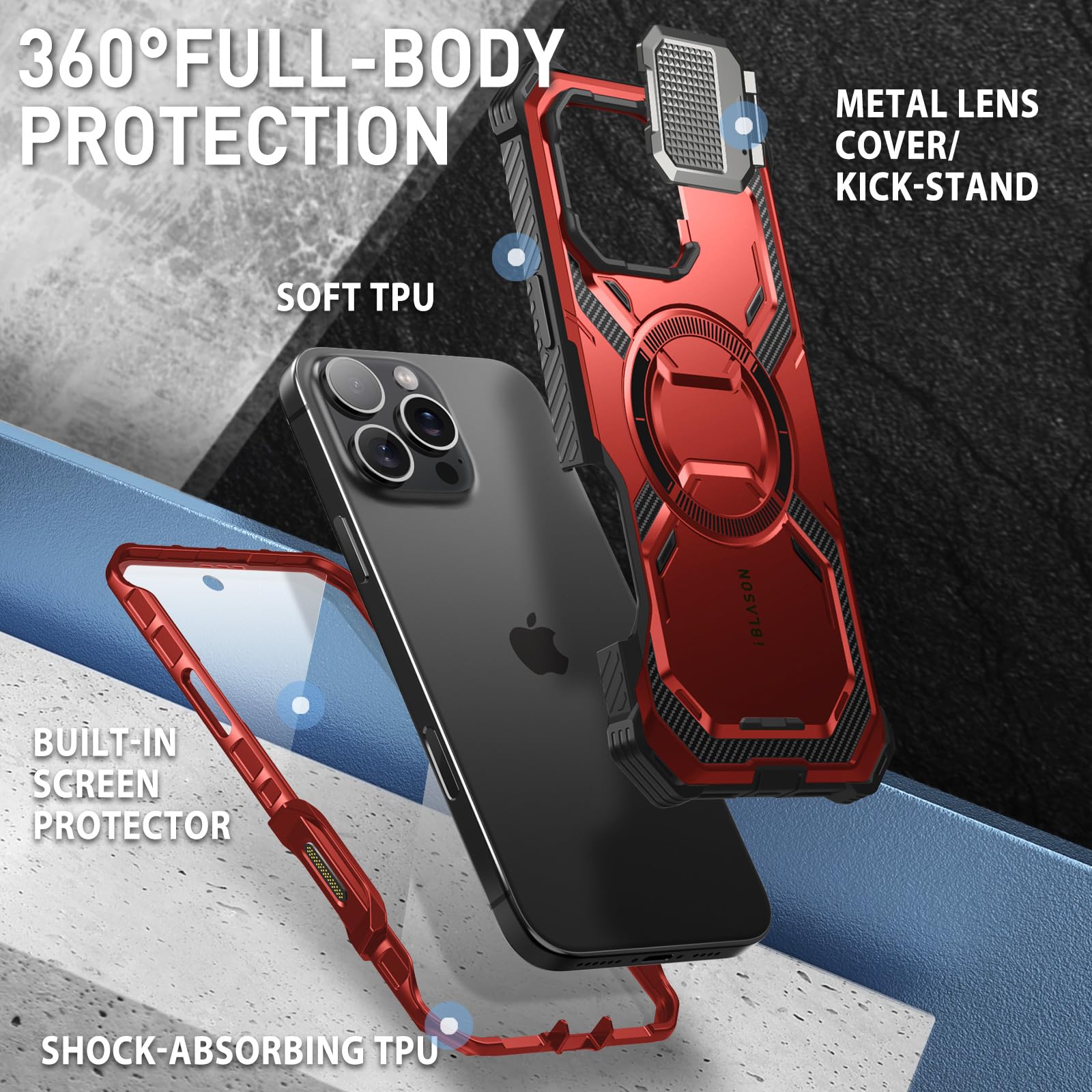 Foto 5 pulgar | Funda De Teléfono I-blason Armorbox Para Iphone 16 Pro Max Con Magsafe - Venta Internacional.