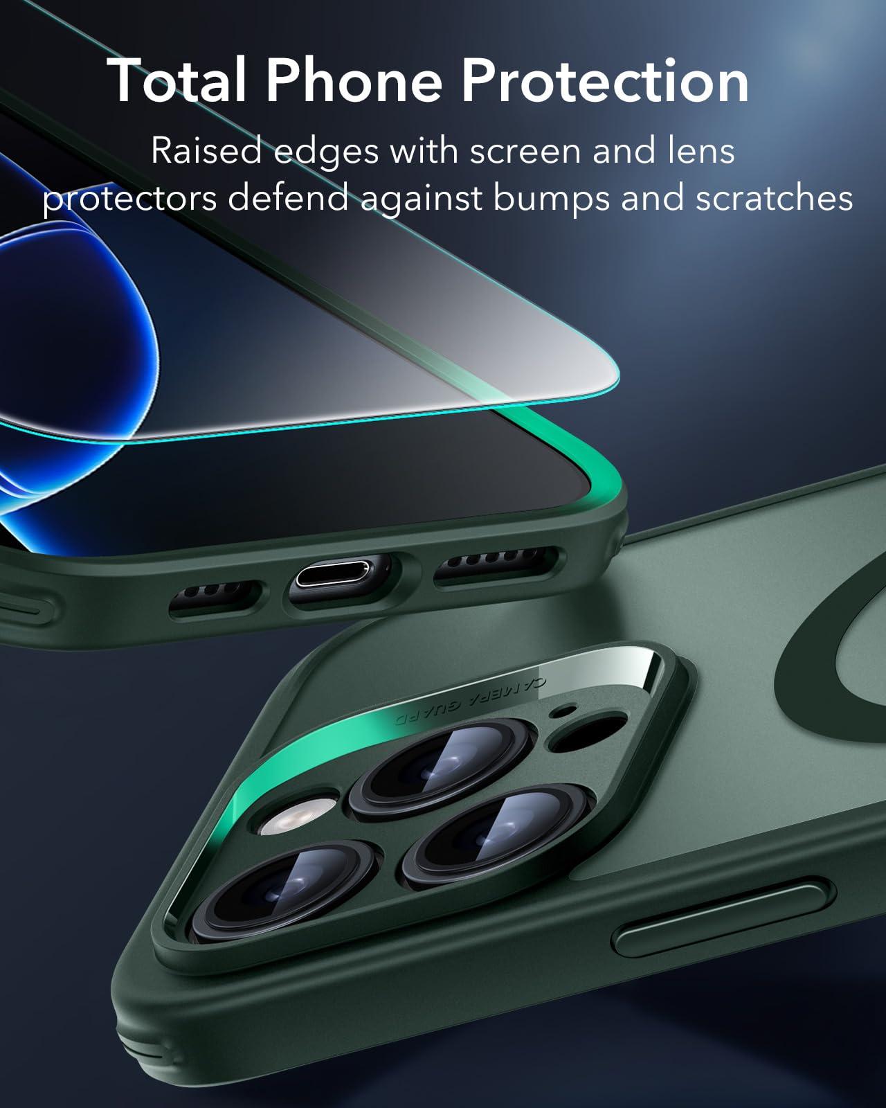 Foto 8 pulgar | Funda Esr Para Iphone 16 Pro Con Protector De Pantalla, Color Verde - Venta Internacional.