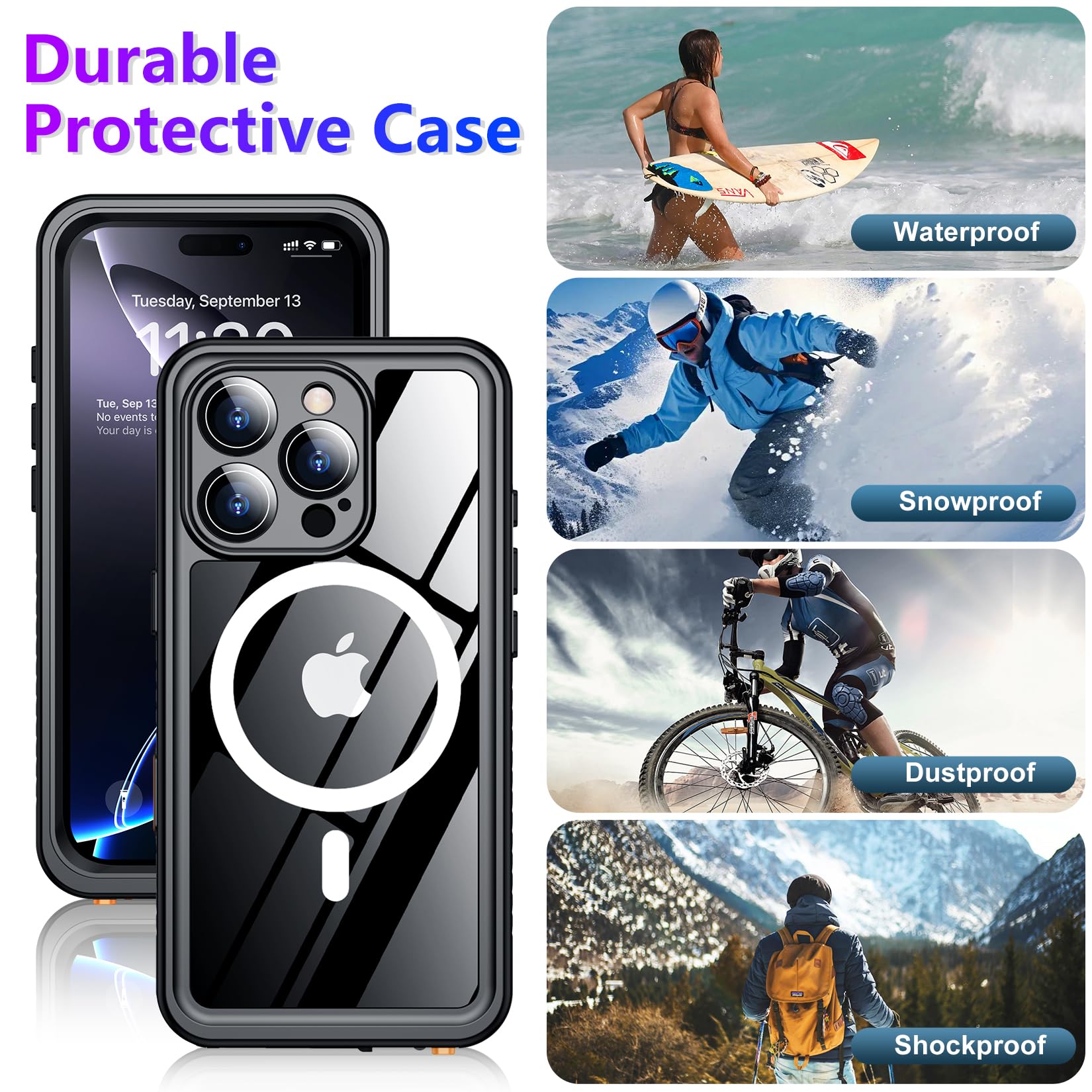 Foto 7 pulgar | Funda Impermeable Temdan Compatible Con Iphone 16 Pro De 6,3 Pulgadas - Venta Internacional.