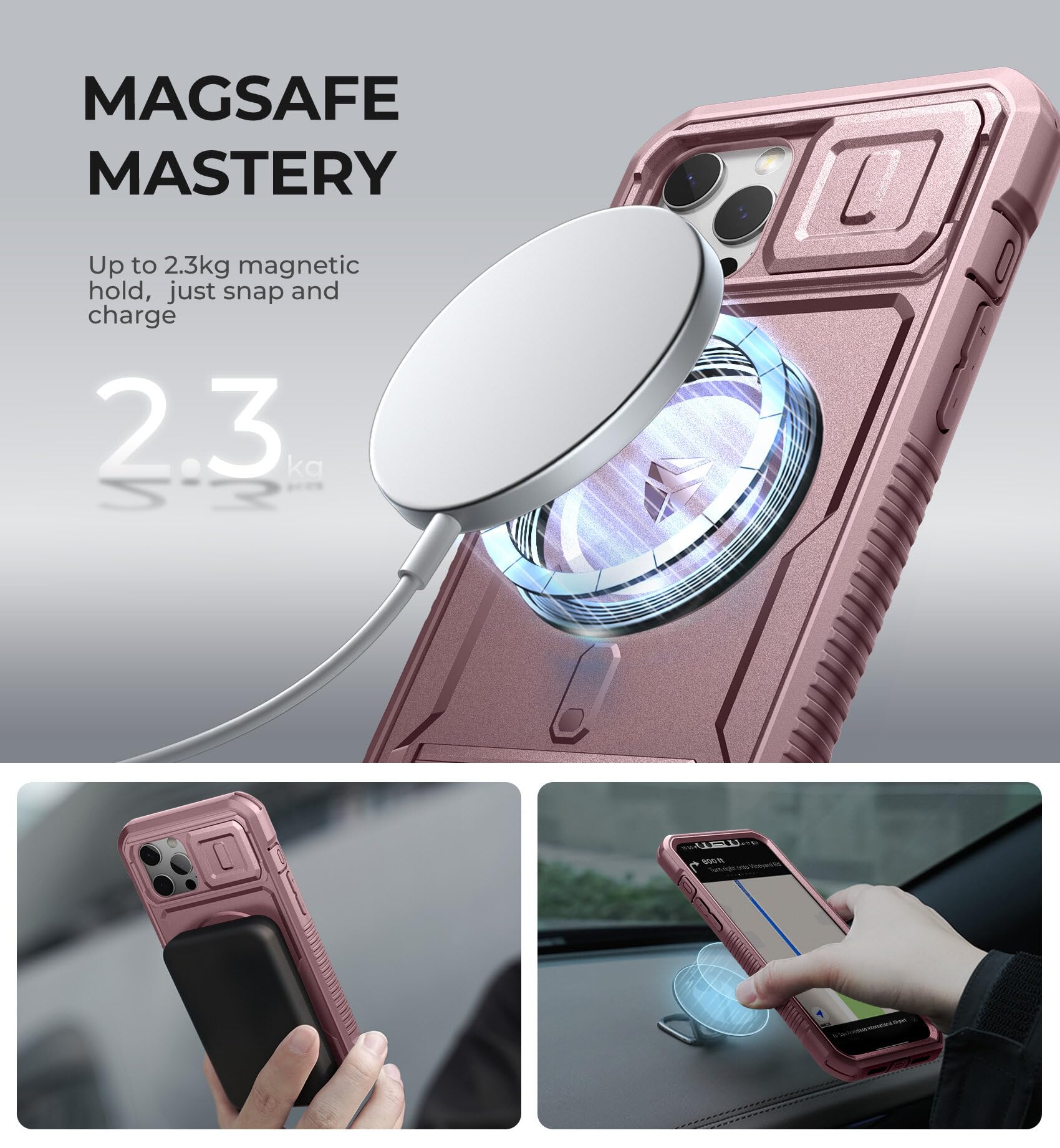 Foto 5 pulgar | Funda Dexnor Para Iphone 12 Pro Max Con Funda De Cámara, Color Rosa - Venta Internacional.