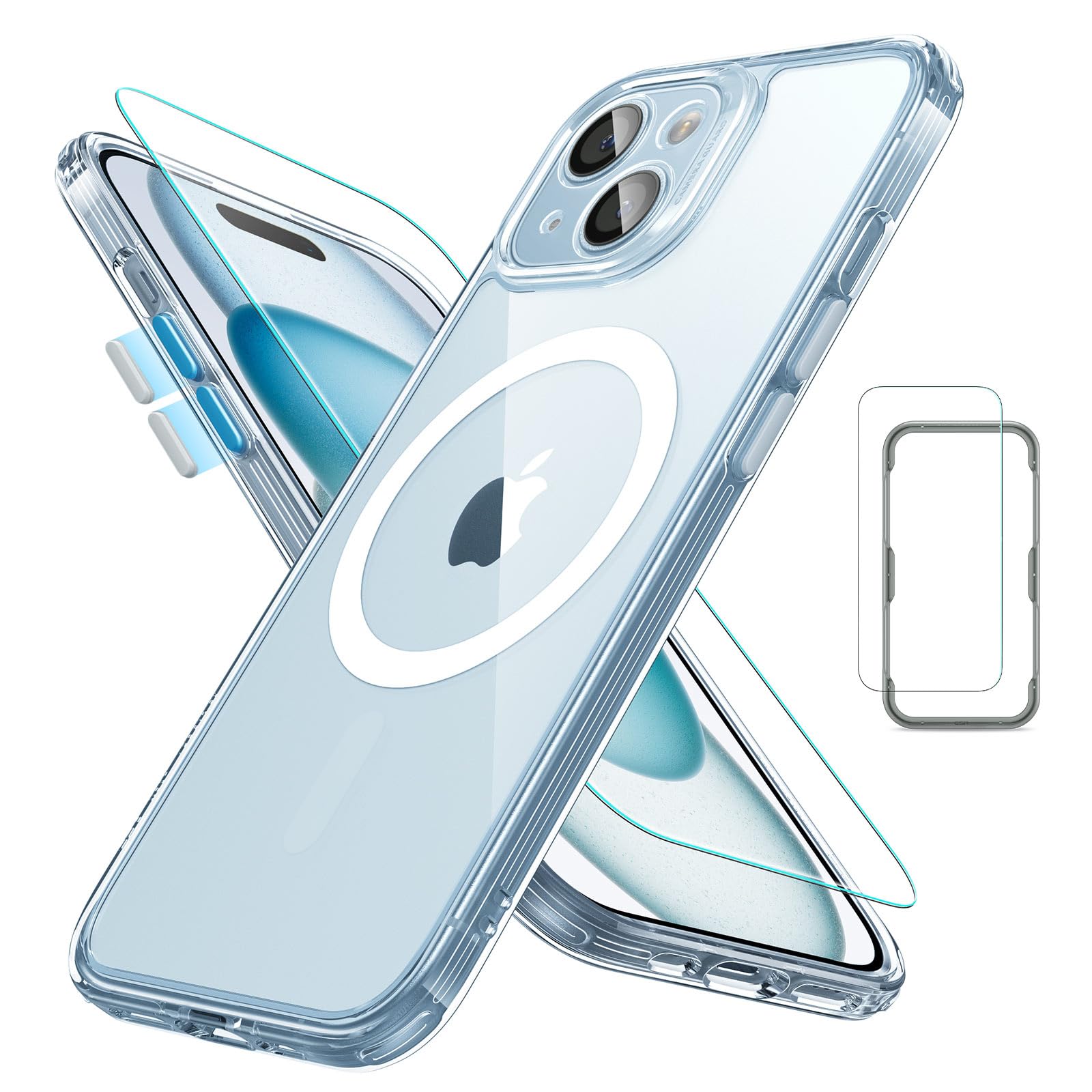 Set De Fundas Esr Para Iphone 15 Translúcidas Mate Con Protector De Pantalla - Venta Internacional.