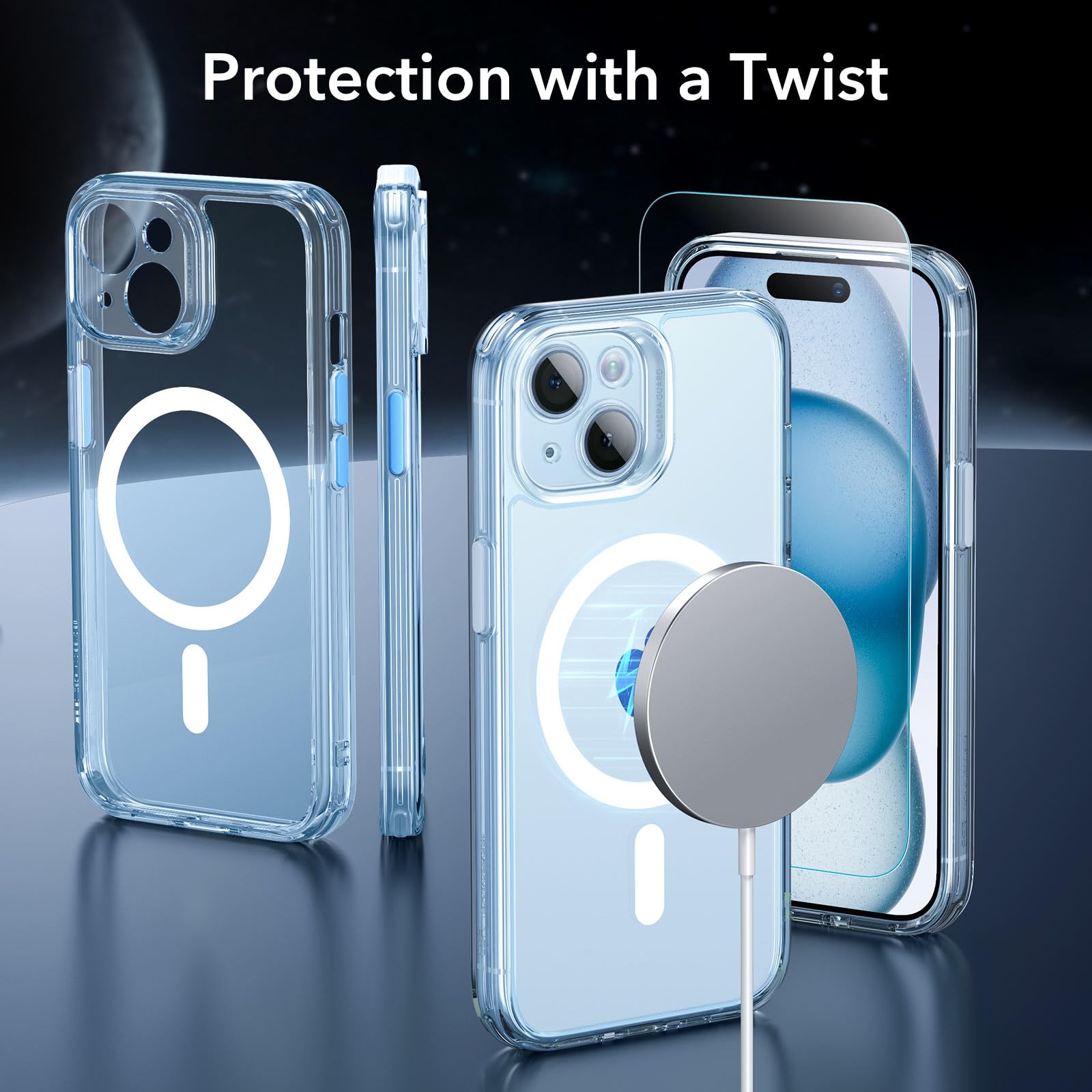Foto 2 | Set De Fundas Esr Para Iphone 15 Translúcidas Mate Con Protector De Pantalla - Venta Internacional.