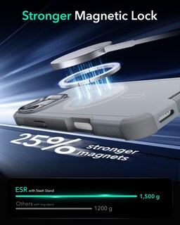 Foto 7 | Funda Esr Para Iphone 16 Con Soporte De 23 M, Protección Contra Caídas, Gris Claro - Venta Internacional.