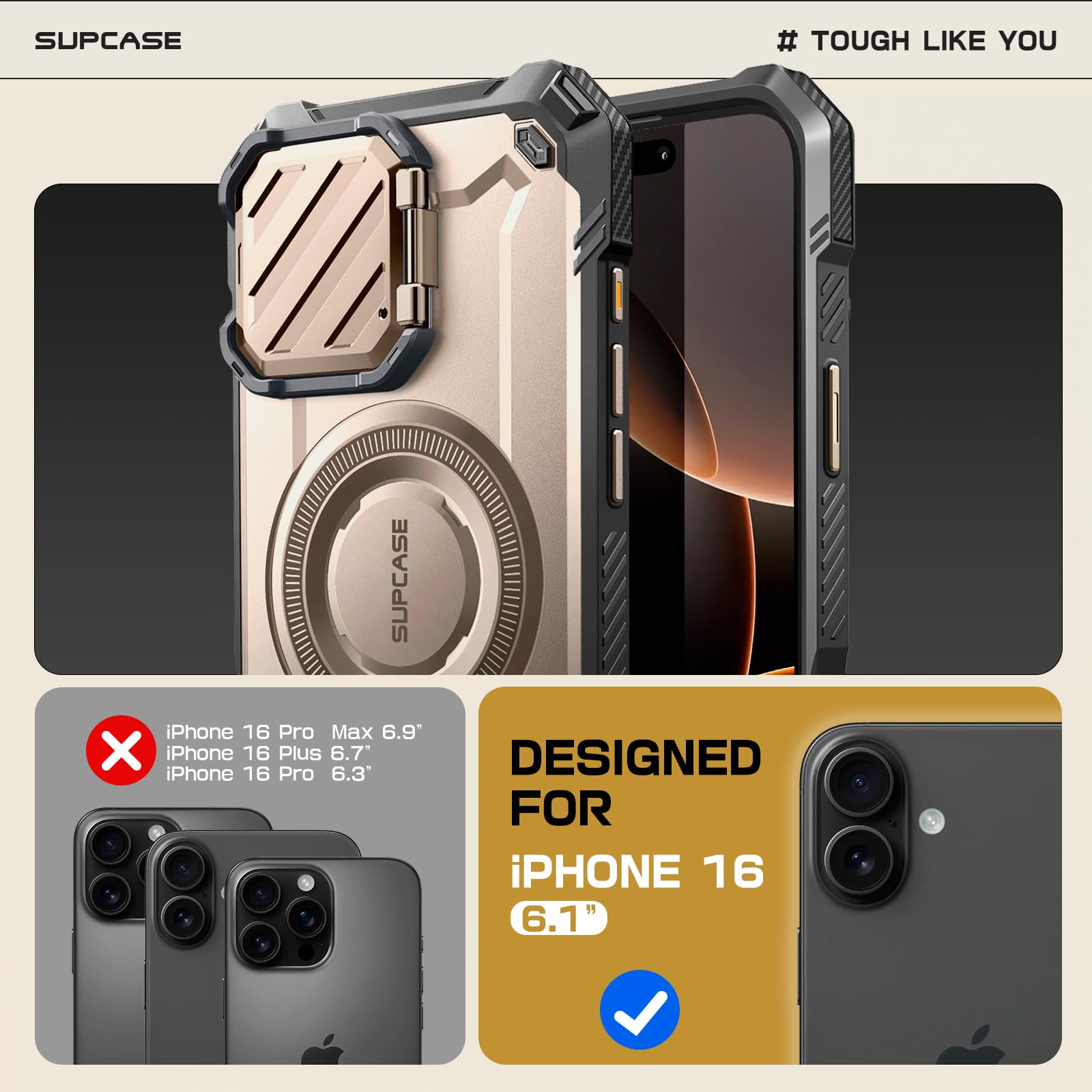 Foto 2 | Funda Para Teléfono Supcase Unicorn Beetle Mag Xt Para Iphone 16 Pro De 6.3 Pulgadas - Venta Internacional.