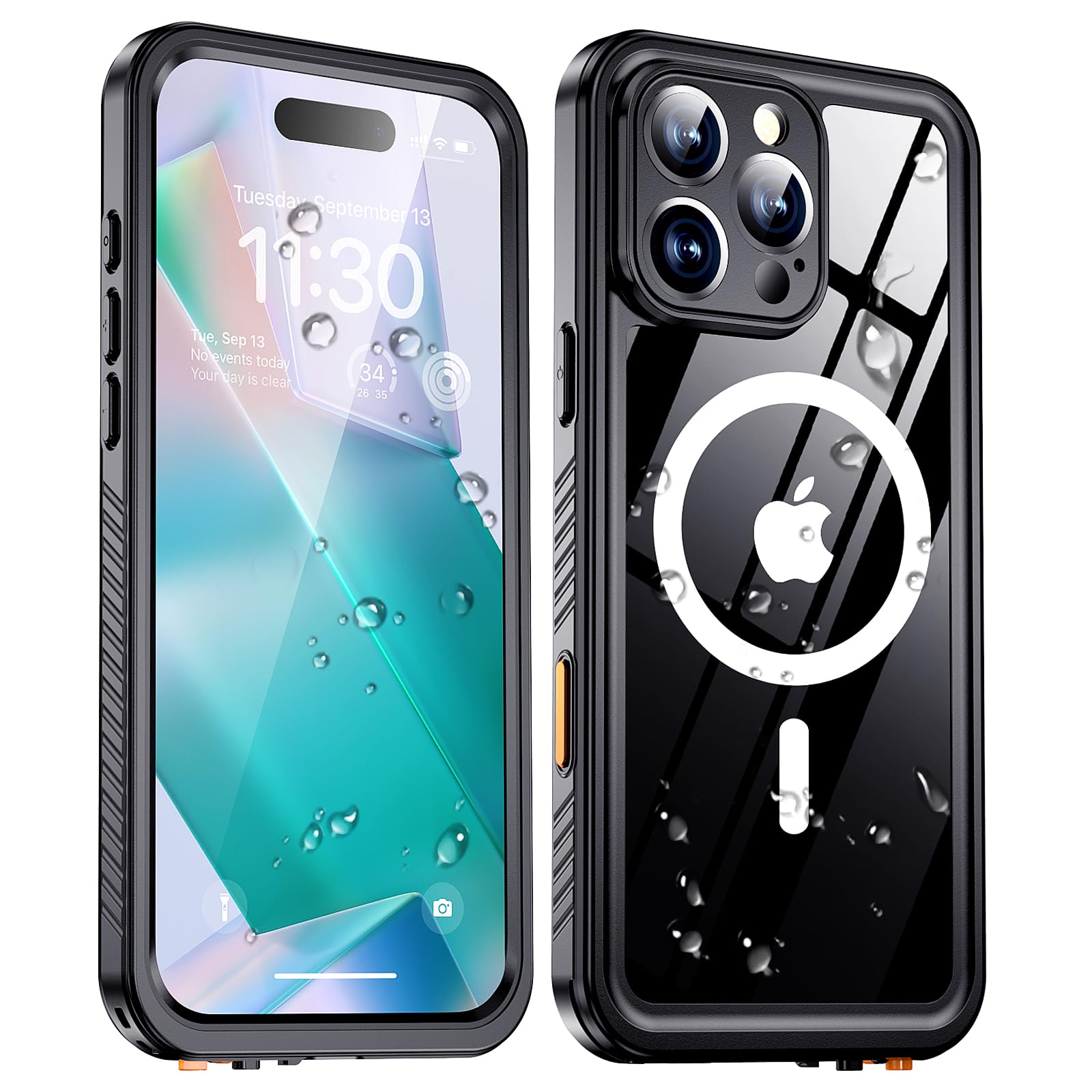 Foto 2 pulgar | Funda De Teléfono Xiwxi Impermeable Ip68 Para Iphone 16 Pro De 6.3 Pulgadas, Negra - Venta Internacional.