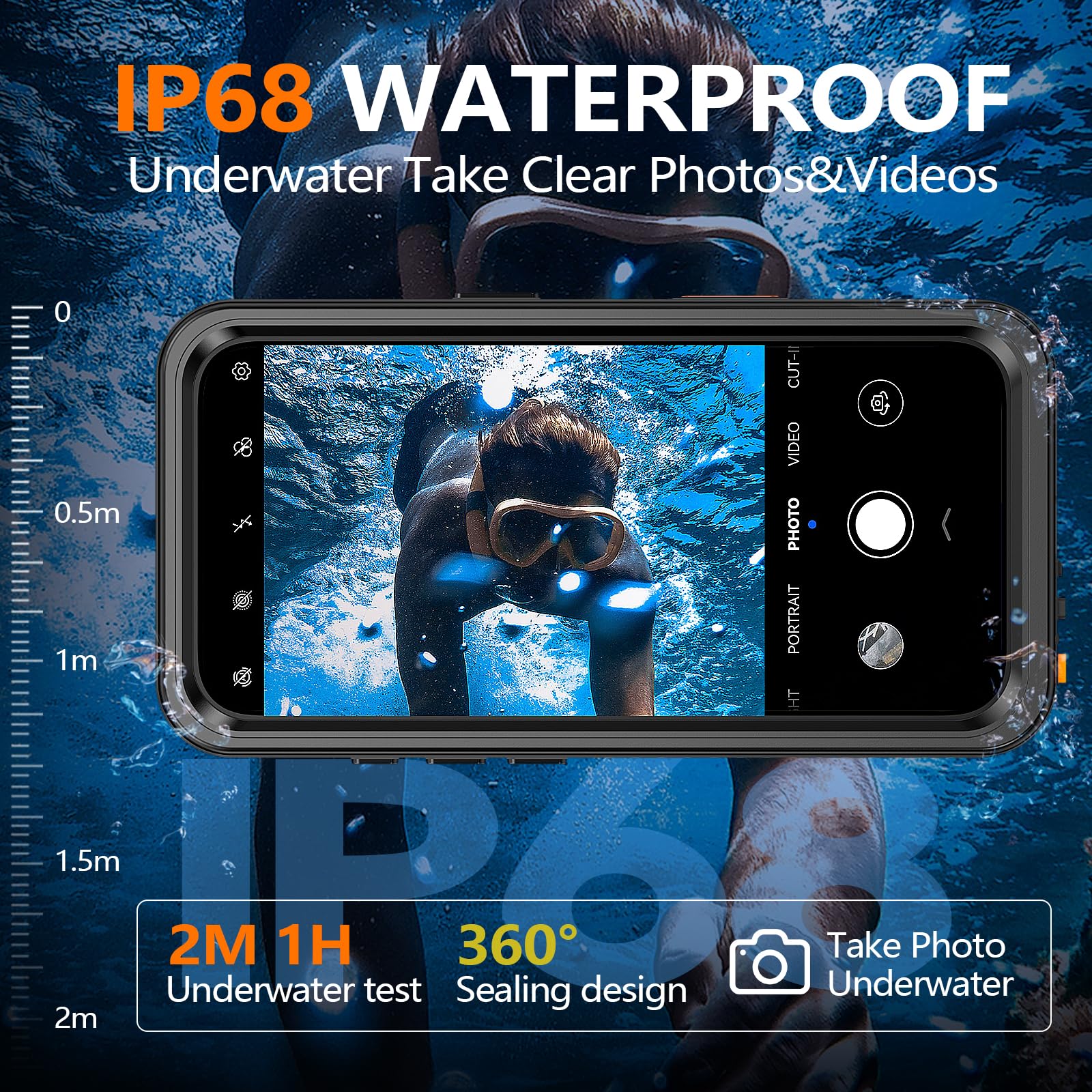 Foto 4 pulgar | Funda De Teléfono Xiwxi Impermeable Ip68 Para Iphone 16 Pro De 6.3 Pulgadas, Negra - Venta Internacional.