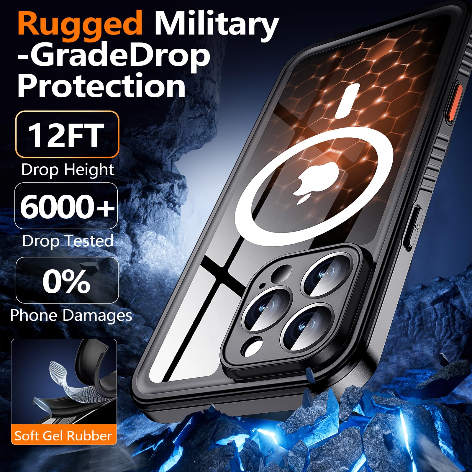 Foto 6 pulgar | Funda De Teléfono Xiwxi Impermeable Ip68 Para Iphone 16 Pro De 6.3 Pulgadas, Negra - Venta Internacional.