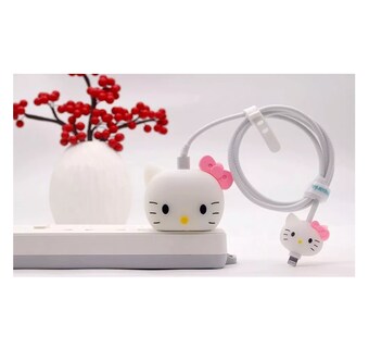 Foto 3 | Protector Completo Para Cargador De Iphone Tipo C Dibujo 3d Hello Kitty Blanco