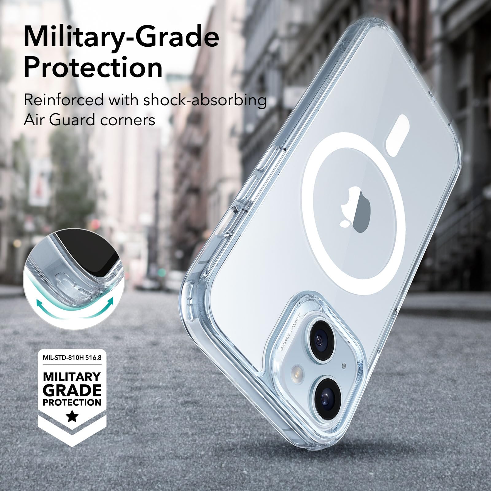 Foto 6 pulgar | Funda De Teléfono Esr Para Iphone 15 Con Magsafe De Grado Militar Transparente - Venta Internacional.