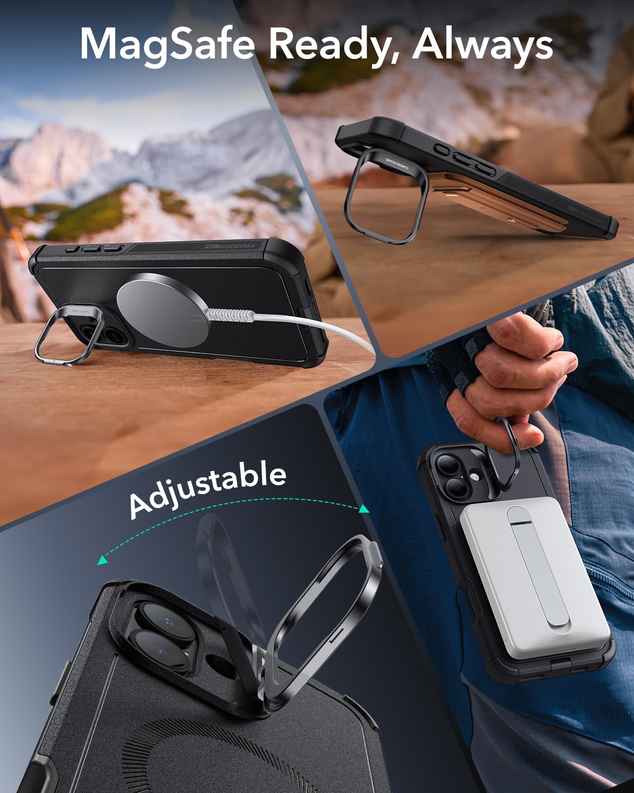 Foto 8 pulgar | Funda Esr Para Iphone 16 Plus Con Soporte Magnético Negro - Venta Internacional.