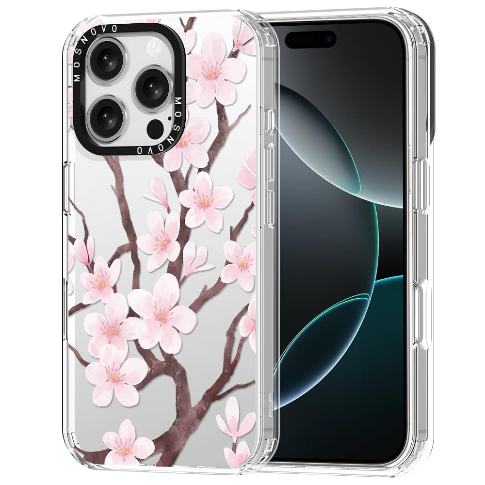 Foto 2 pulgar | Funda De Teléfono Mosnovo Para Iphone 16 Pro, Diseño De Flor De Cerezo - Venta Internacional.