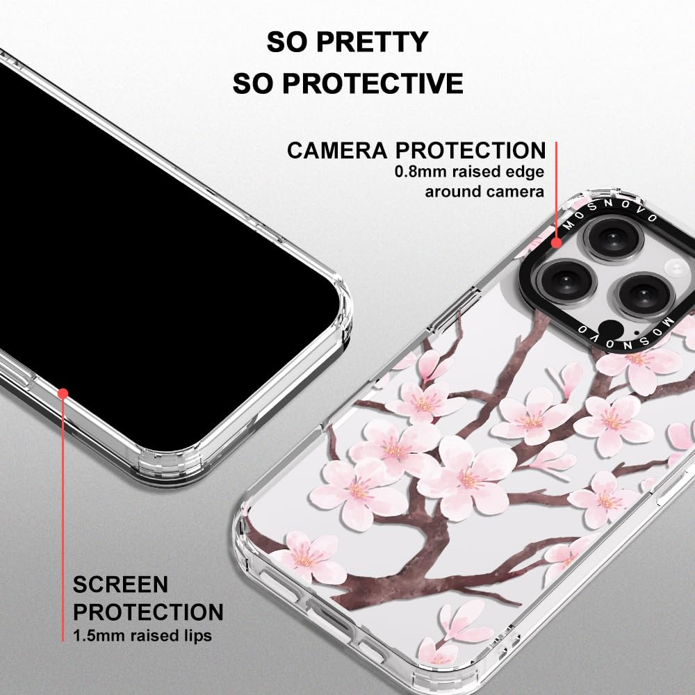 Foto 5 pulgar | Funda De Teléfono Mosnovo Para Iphone 16 Pro, Diseño De Flor De Cerezo - Venta Internacional.