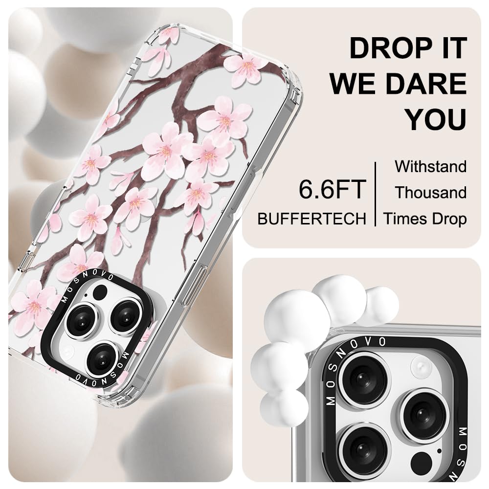 Foto 6 pulgar | Funda De Teléfono Mosnovo Para Iphone 16 Pro, Diseño De Flor De Cerezo - Venta Internacional.