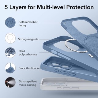 Foto 5 | Funda Esr Para Iphone 15 Pro Con Carga Magnética Magsafe, Color Azul Claro - Venta Internacional.
