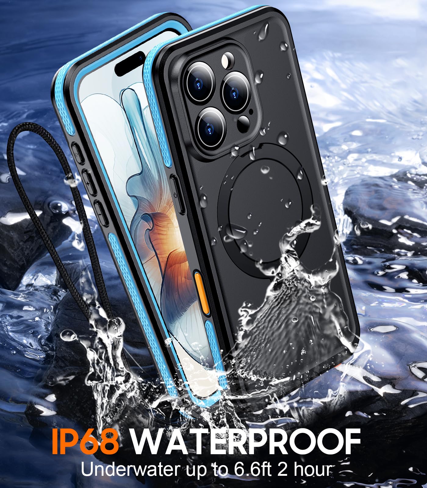Foto 4 | Funda De Teléfono Temdan Magnética Impermeable Para Iphone 16 Pro Max - Venta Internacional.