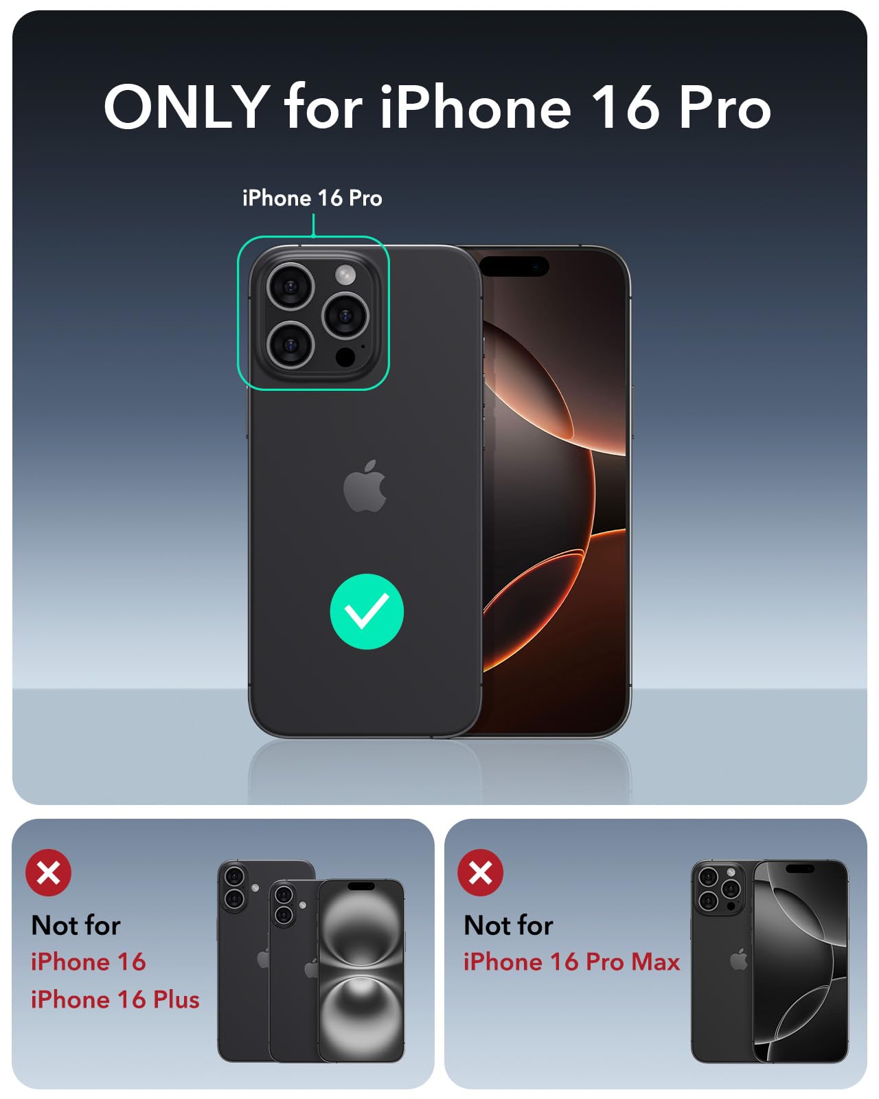 Foto 3 pulgar | Funda De Teléfono Esr Para Iphone 16 Pro Con Soporte De Protección Contra Caídas De 23 Pies - Venta Internacional.