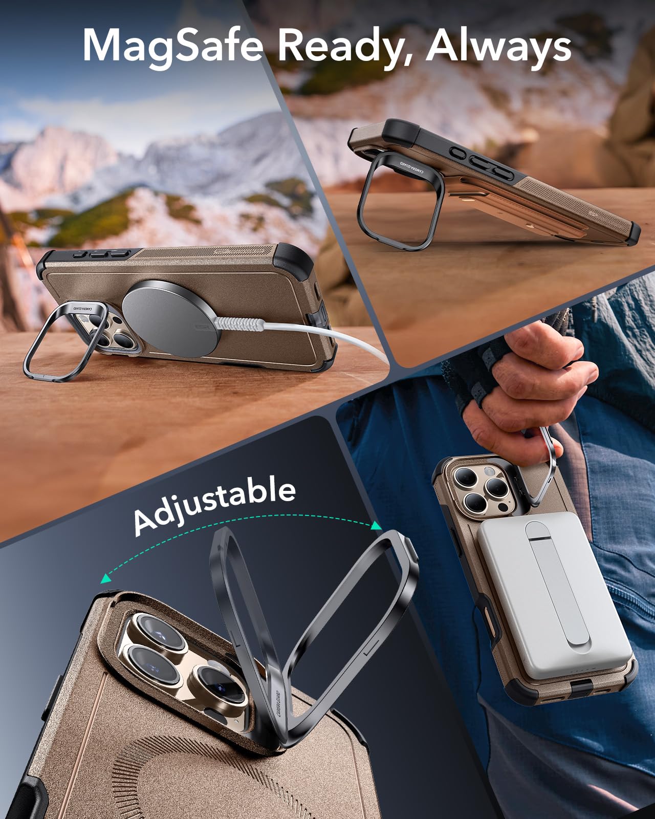 Foto 7 pulgar | Funda De Teléfono Esr Para Iphone 16 Pro Con Soporte De Protección Contra Caídas De 23 Pies - Venta Internacional.