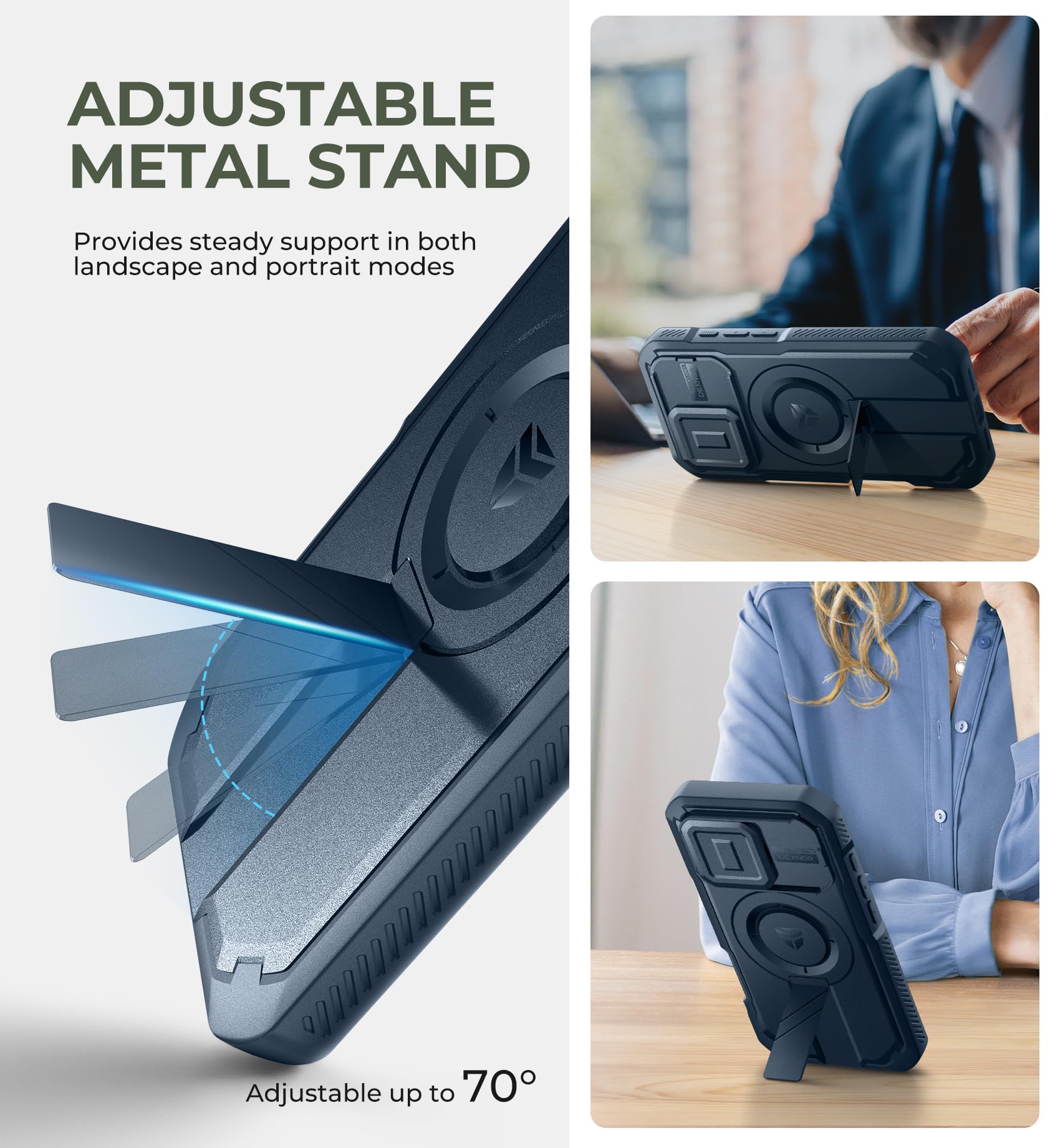 Foto 6 pulgar | Funda Dexnor Para Iphone 16 Pro Con Cámara Deslizante, Color Azul Marino - Venta Internacional.