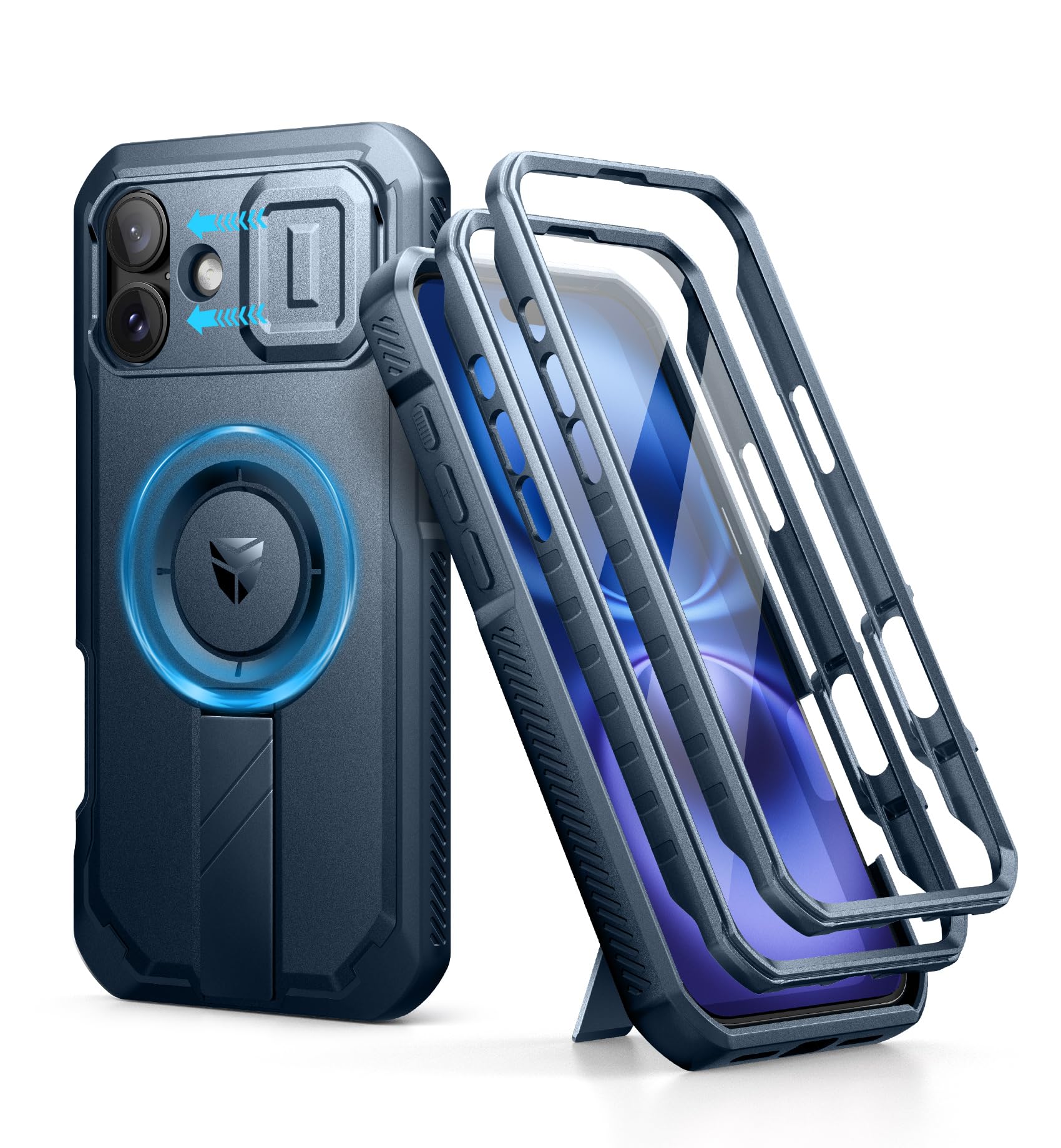 Foto 1 | Funda Dexnor Para Iphone 16 Plus Con Cámara Deslizante, Color Azul Marino - Venta Internacional.