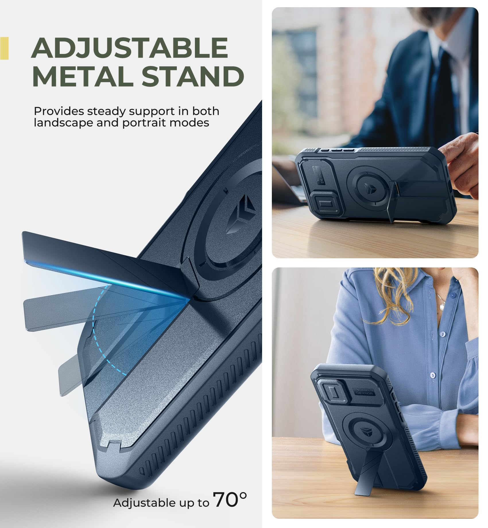 Foto 5 | Funda Dexnor Para Iphone 16 Plus Con Cámara Deslizante, Color Azul Marino - Venta Internacional.