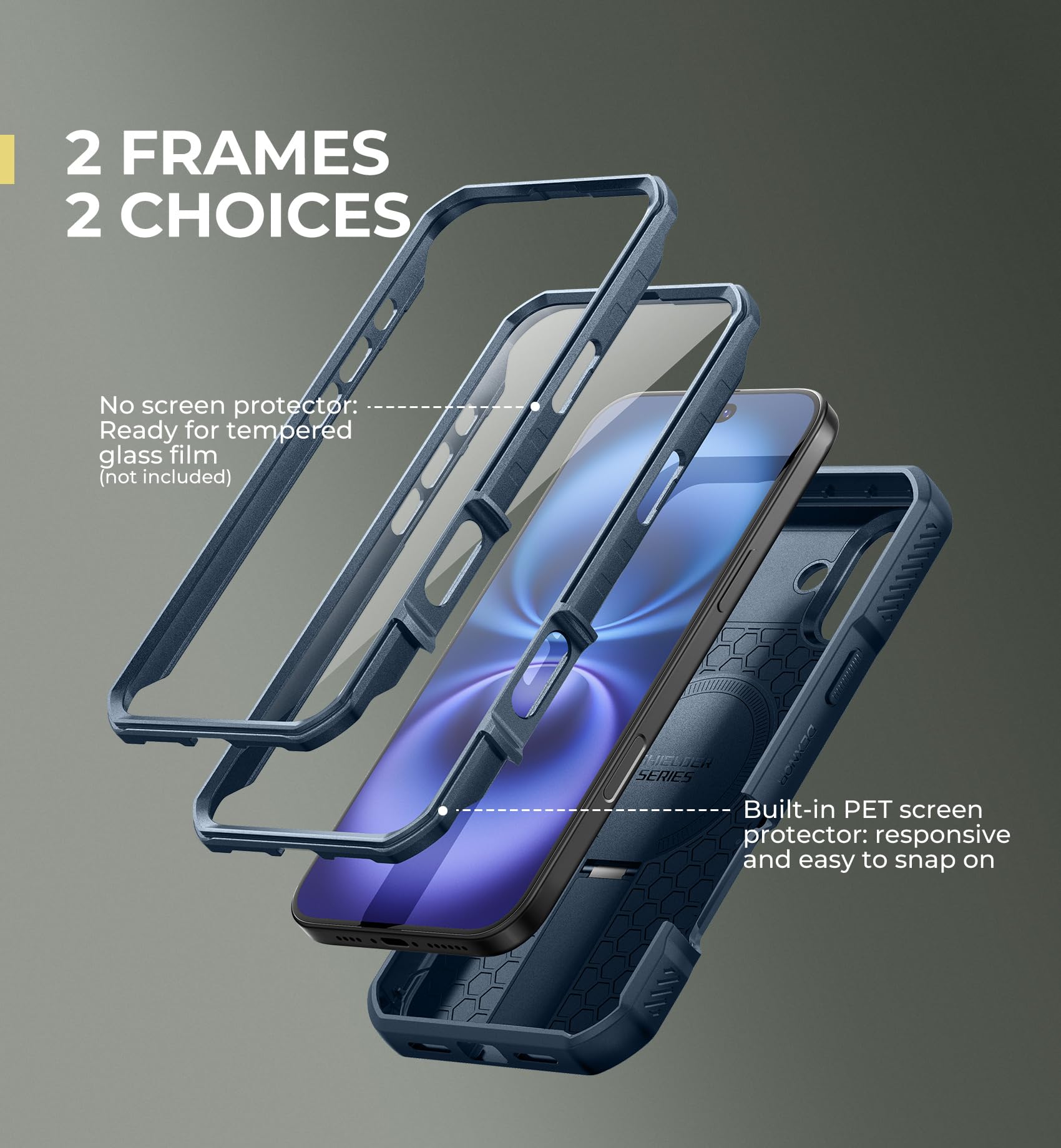Foto 7 pulgar | Funda Dexnor Para Iphone 16 Plus Con Cámara Deslizante, Color Azul Marino - Venta Internacional.