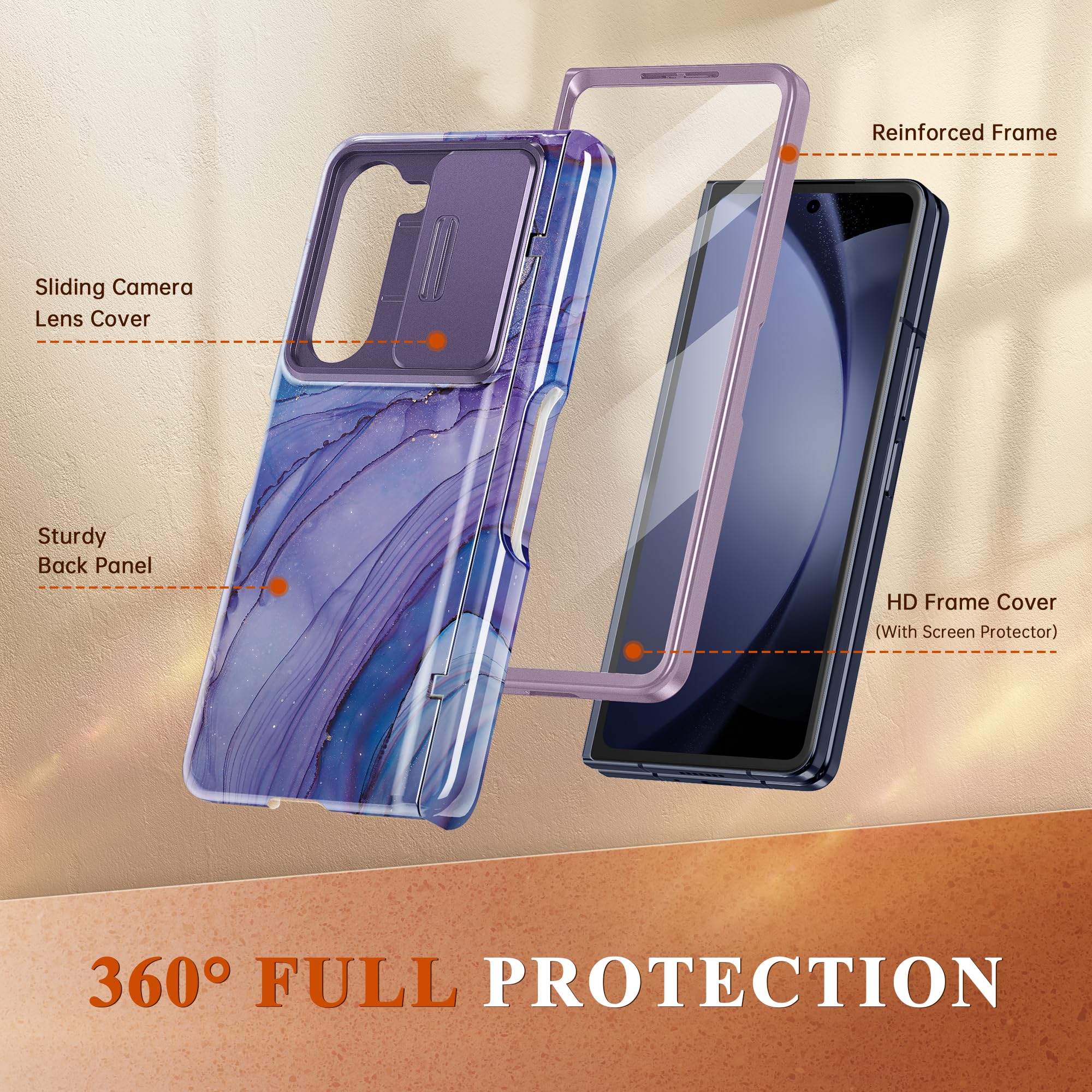 Foto 4 | Funda de Teléfono Gviewin para Samsung Galaxy Z Fold 6 con Soporte para Bolígrafos - Venta Internacional