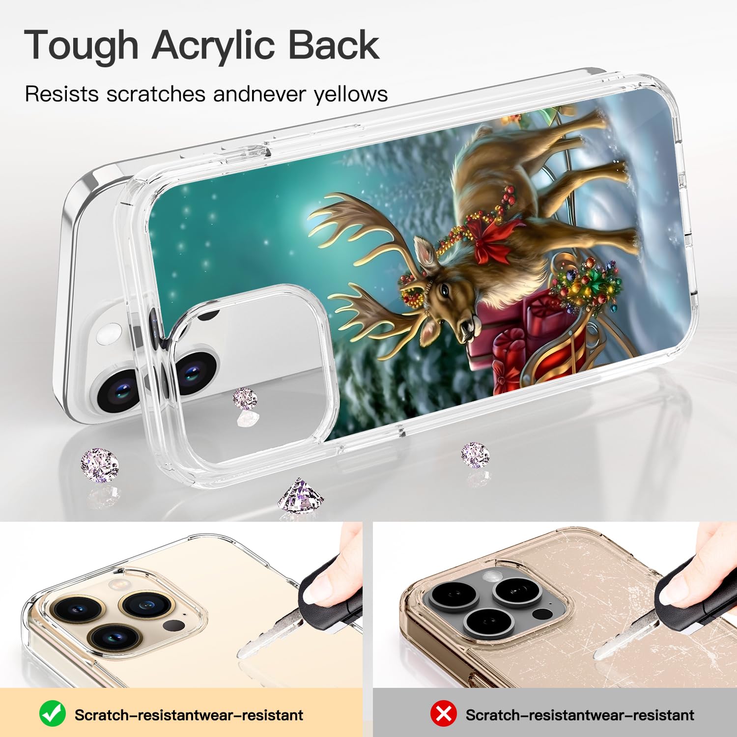 Foto 4 pulgar | Funda De Teléfono Icedio Christmas Para Iphone 13 Pro Con Puerto De Pantalla - Venta Internacional.