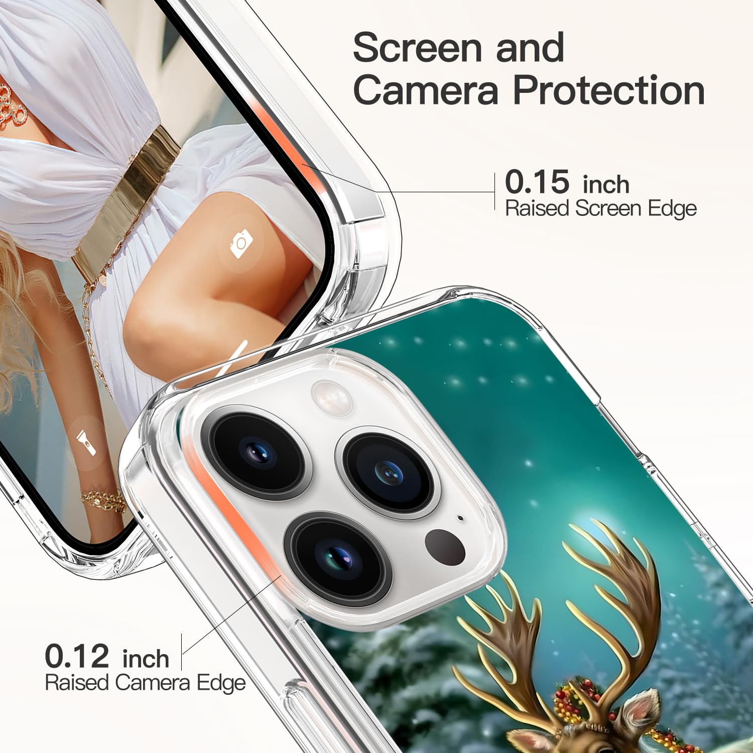 Foto 5 pulgar | Funda De Teléfono Icedio Christmas Para Iphone 13 Pro Con Puerto De Pantalla - Venta Internacional.