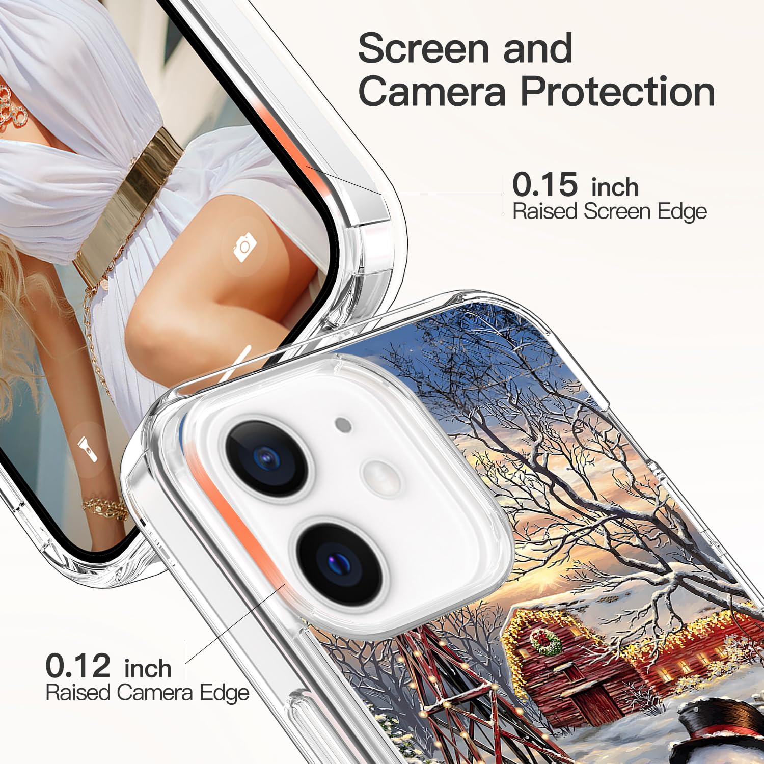 Foto 5 pulgar | Funda De Teléfono Icedio Christmas Para Iphone 12/12 Pro Con Pantalla P - Venta Internacional.